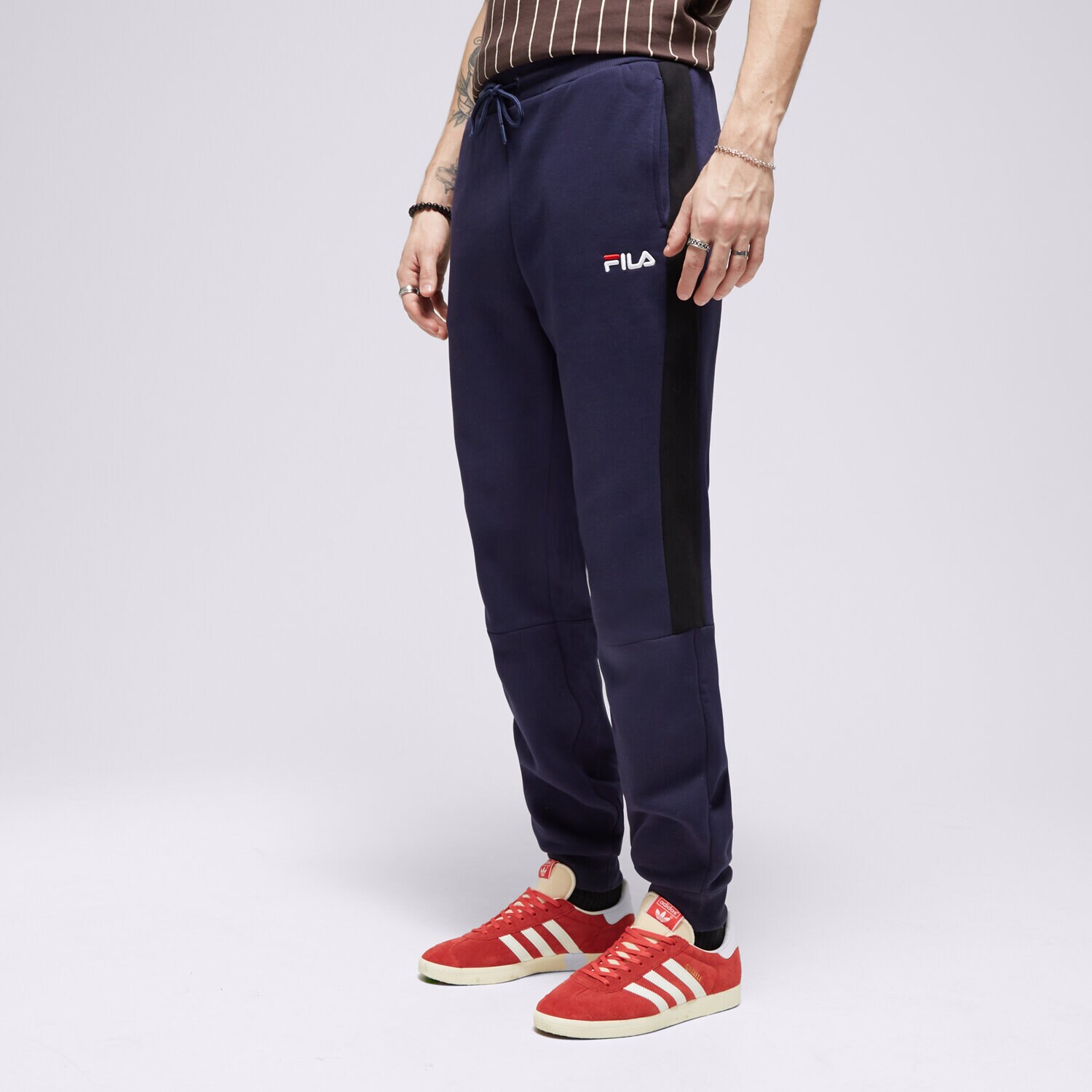Bărbați pantaloni FILA PANTALONI FW22JDM022 Bleumarin