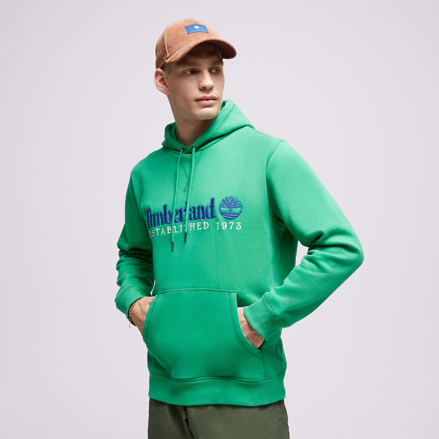 Bărbați bluză TIMBERLAND BLUZĂ CU GLUGĂ LS 50TH ANNIVERSARY EST. 1973 TB0A6S5WED31 Verde