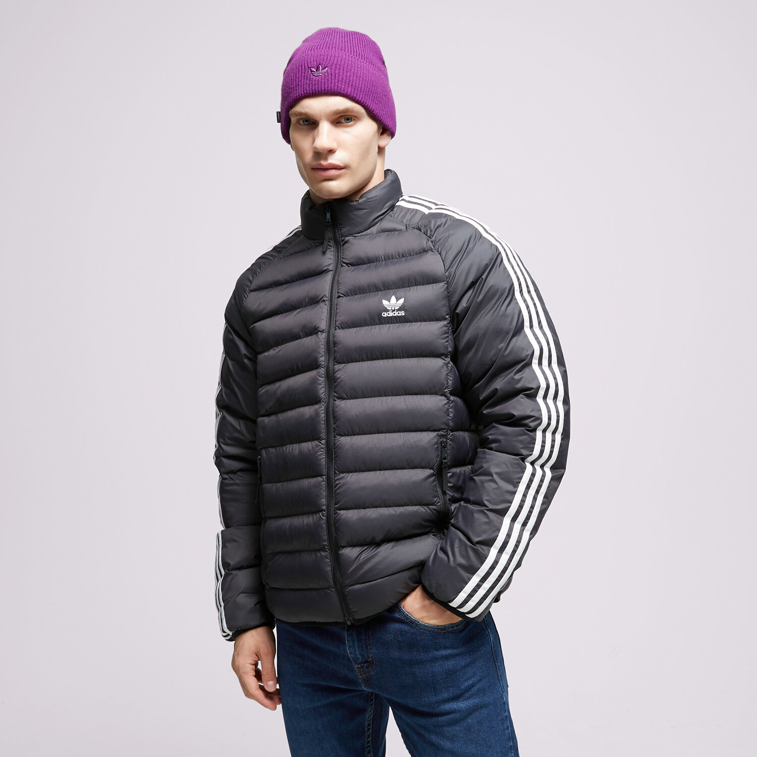 Bărbați eacă de iarnă ADIDAS JACHETĂ CU PUF PADPUFF STAND IL2565 Negru