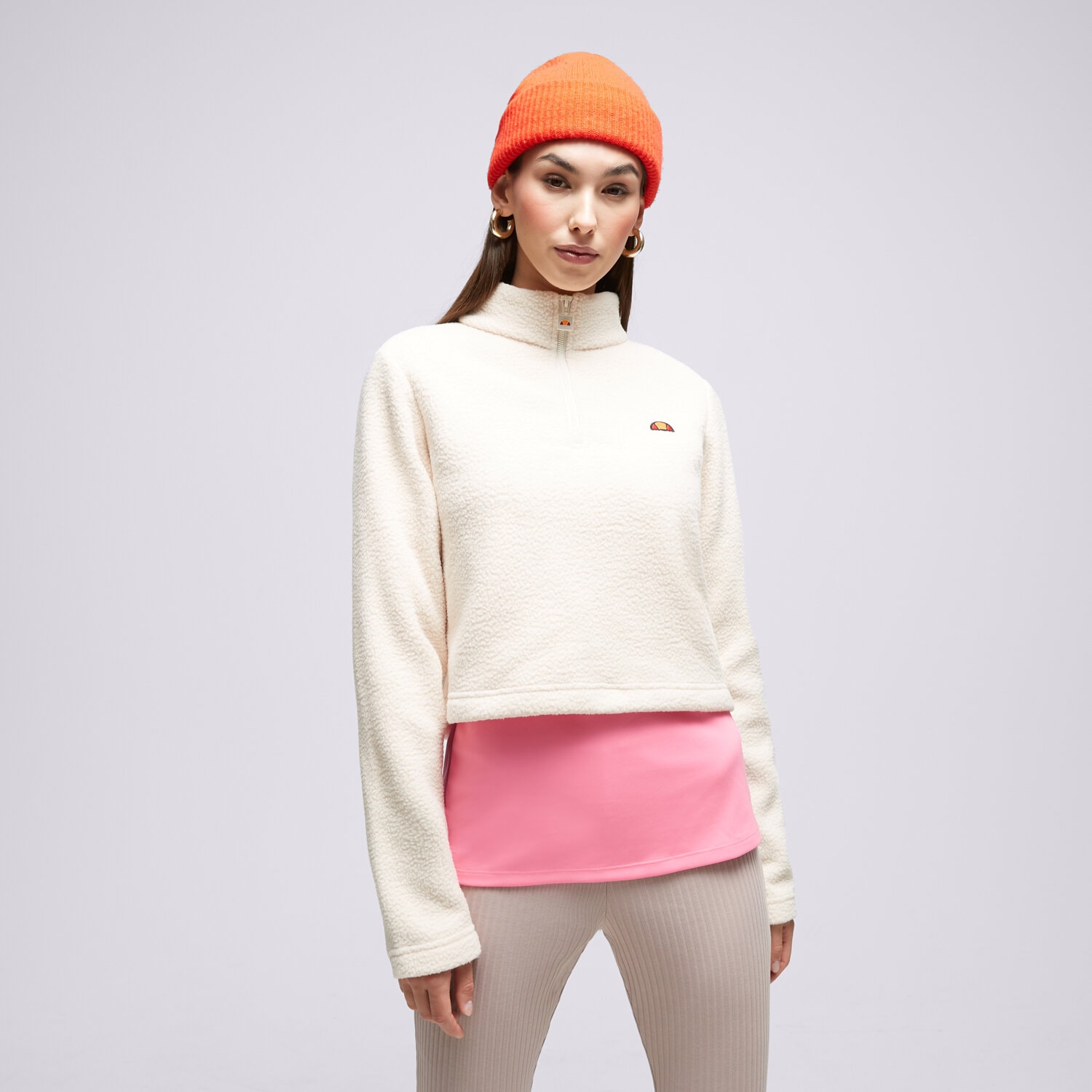 Femei bluză ELLESSE BLUZĂ SENATORE OFF WHT 1/2 ZIP TRACK TOP SGT19159904 Bej