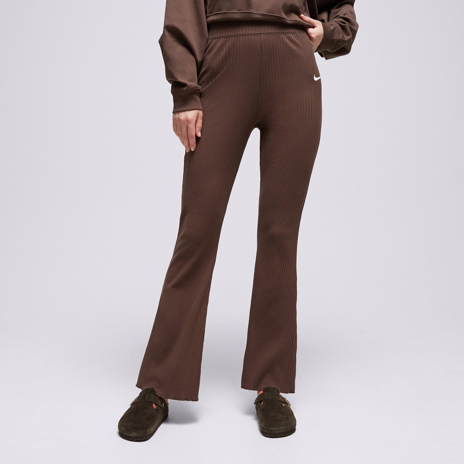 Femei pantaloni NIKE PANTALONI  W NSW RIB JRSY DV7868-237 Maro