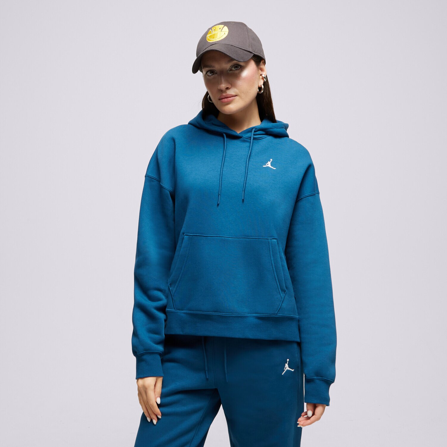 Femei bluză JORDAN BLUZĂ CU GLUGĂ W J BRKLN FLC FN4488-427 Bleumarin