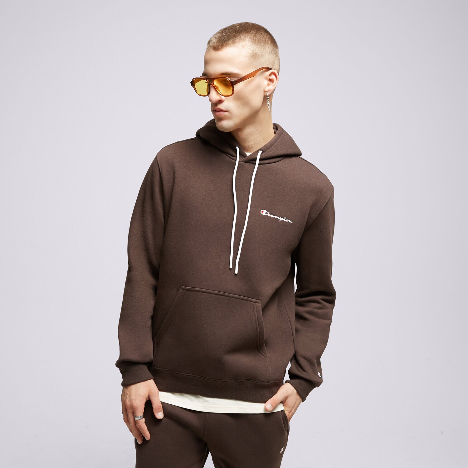 Bărbați bluză CHAMPION BLUZĂ CU GLUGĂ HOODED SWEATSHIRT 219208MS548 Maro