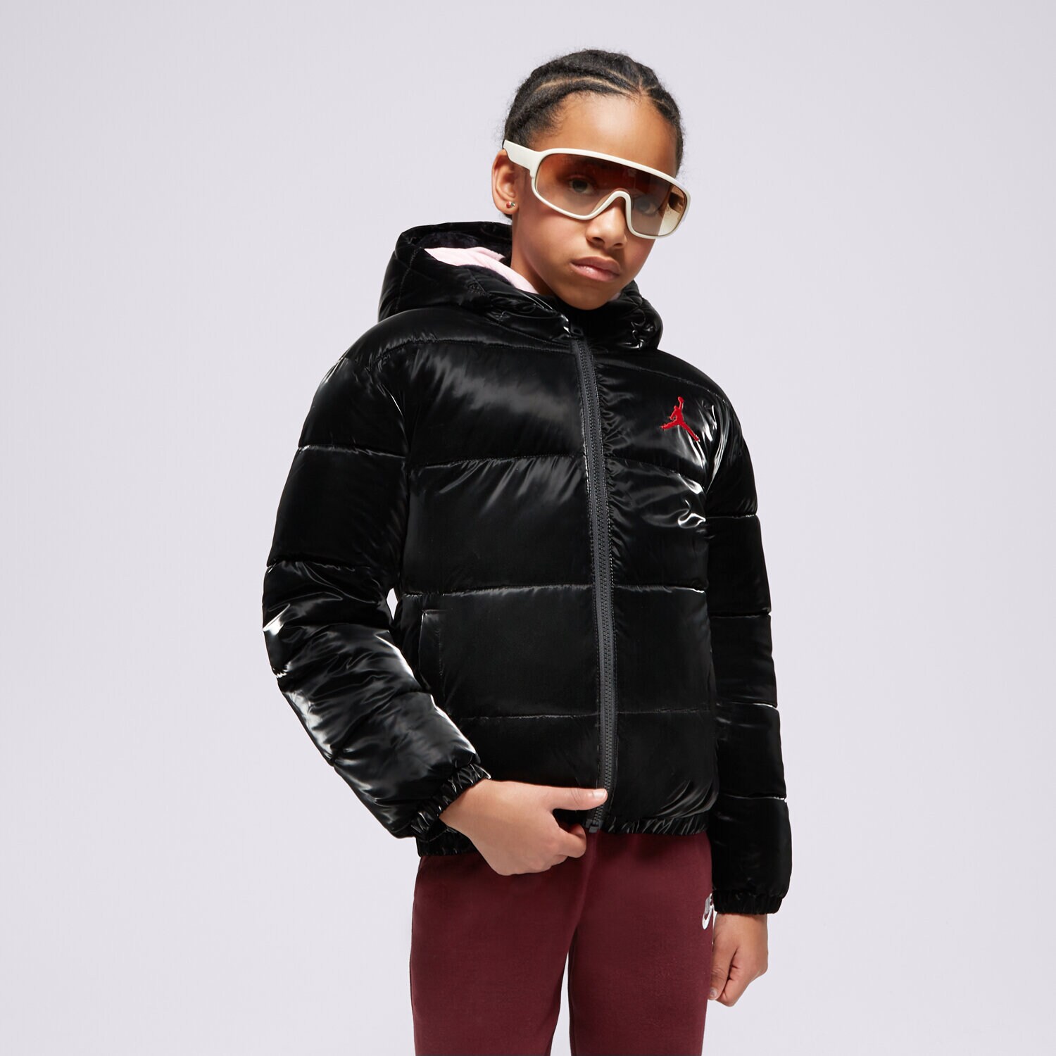 Jachetă de sezon pentru copii (primăvară/toamnă) JORDAN JACHETĂ DE IARNĂ JDG BOXY FIT GIRL 45C483-023 Negru