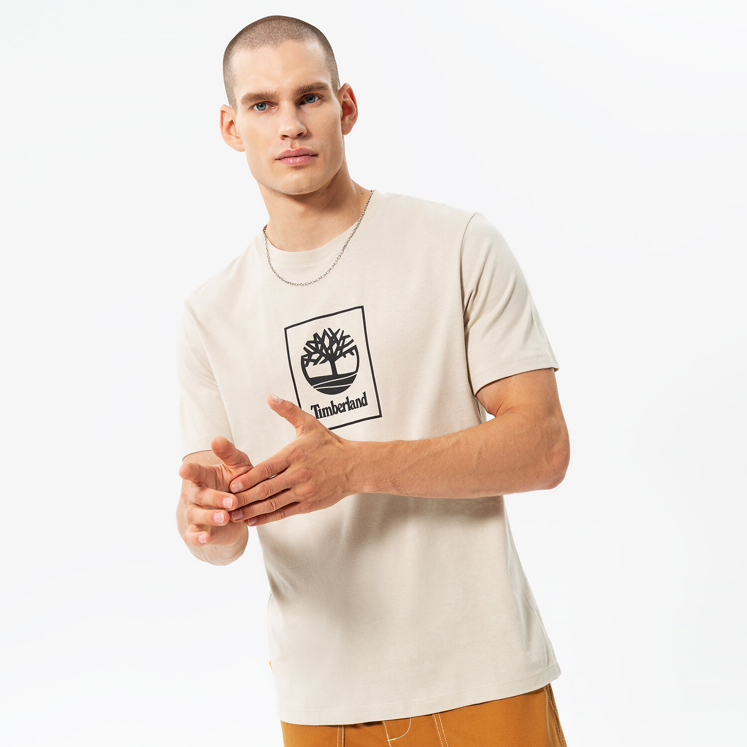 Bărbați tricou TIMBERLAND TRICOU STACK LOGO TEE ISLAND FOSSIL TB0A5ZH1CY21 Bej