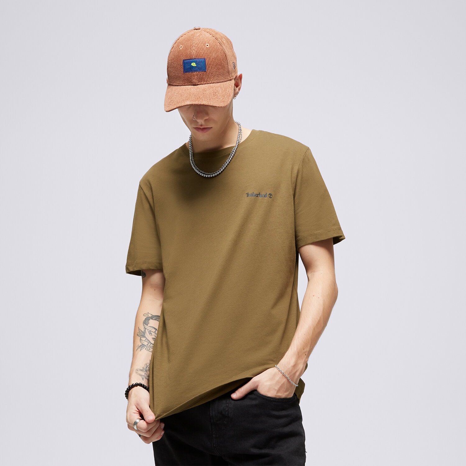 Bărbați tricou TIMBERLAND TRICOU SMALL LOGO PRINT LOGO TEE TB0A5PGZ3021 Kaki