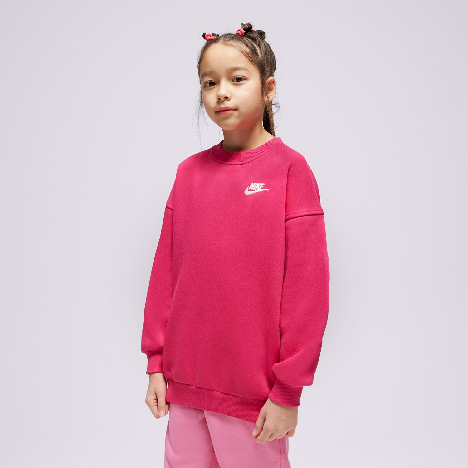 Copii bluză NIKE BLUZĂ G NSW CLUB FLC OVRSZD LBR GIRL FD2923-615 Roz