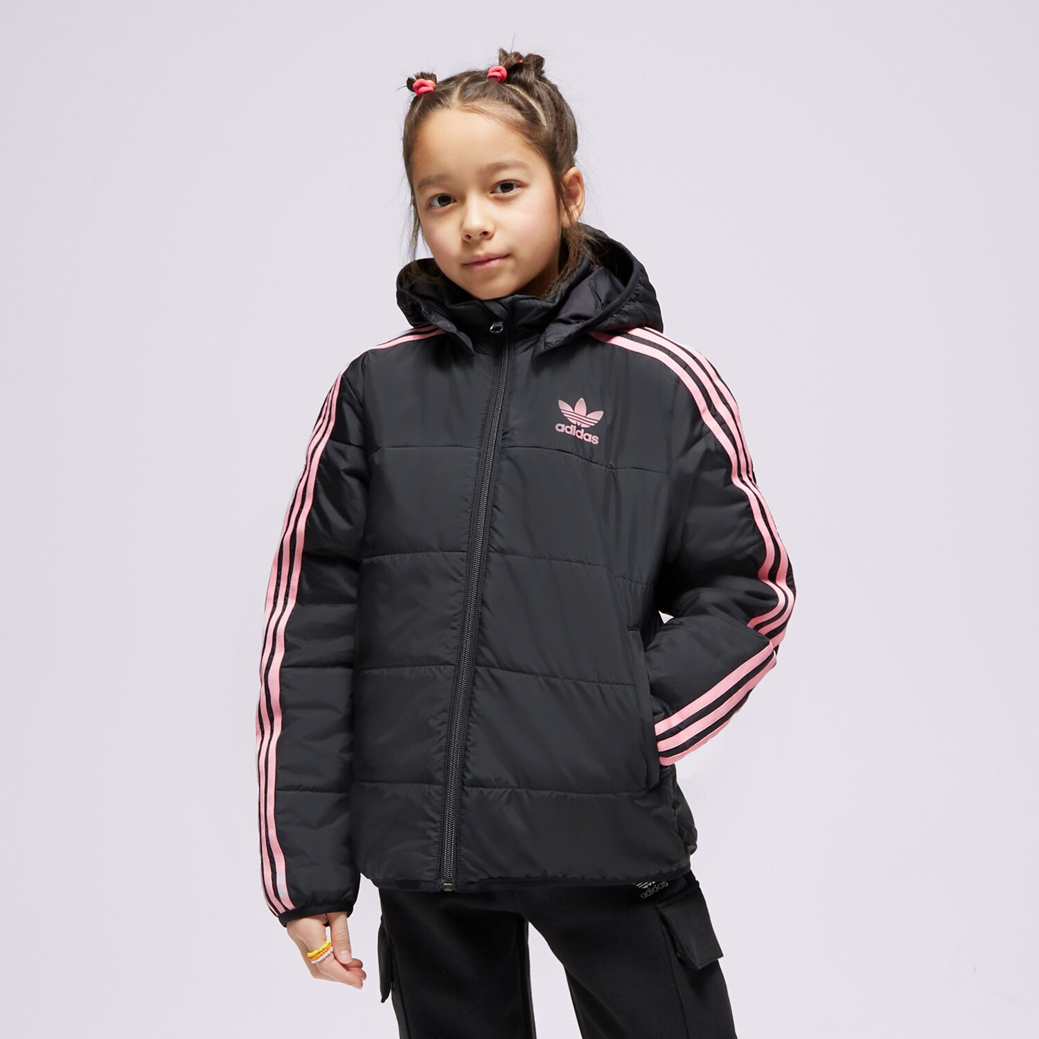 Jachetă de sezon pentru copii (primăvară/toamnă) ADIDAS JACHETĂ CU PUF PADDED JACKET GIRL IN1328 Negru