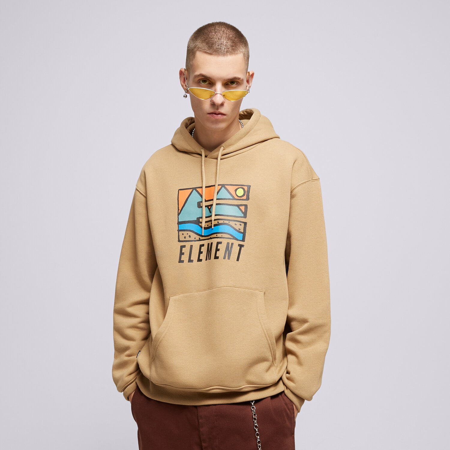 Bărbați bluză ELEMENT BLUZĂ CU GLUGĂ TREKKA HOOD ELYSF00204-KHA Kaki