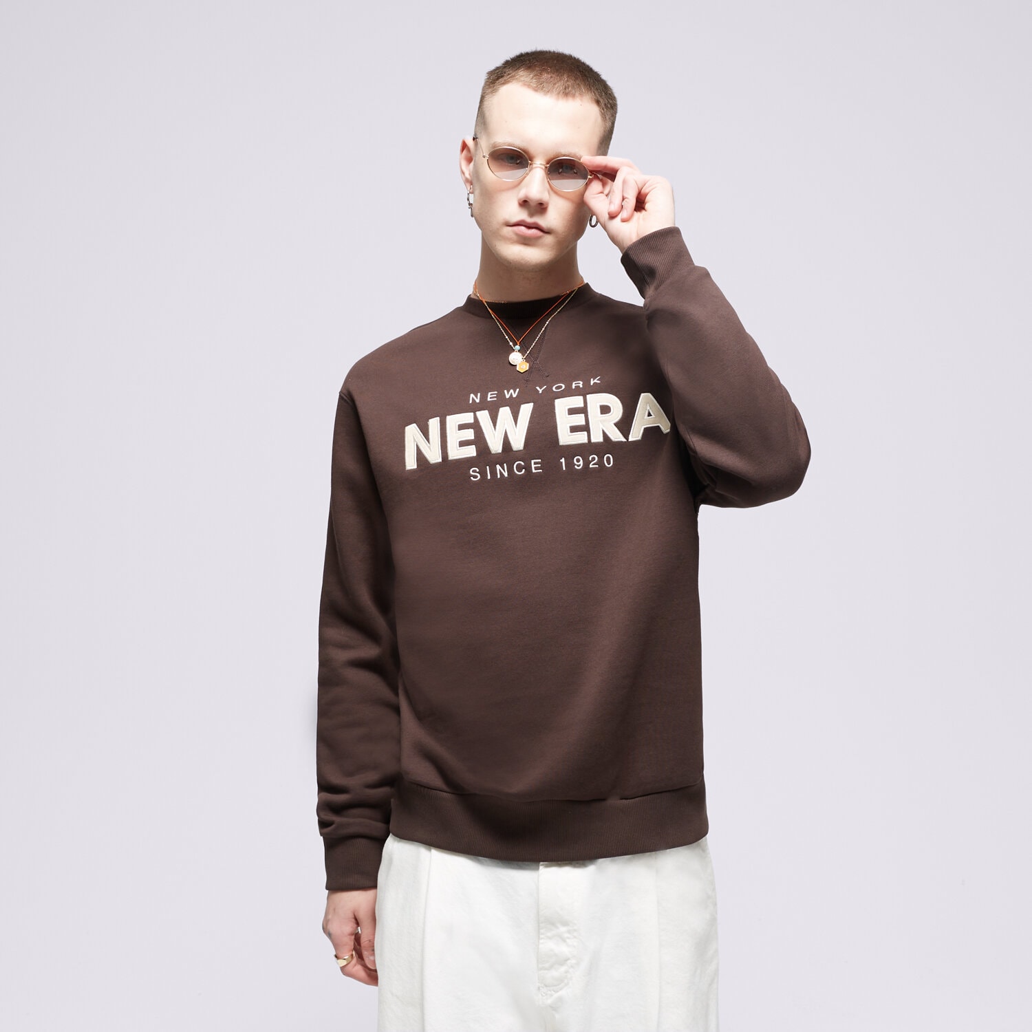 Bărbați bluză NEW ERA BLUZĂ NE WORDMARK CREW NECK 60424412 Maro