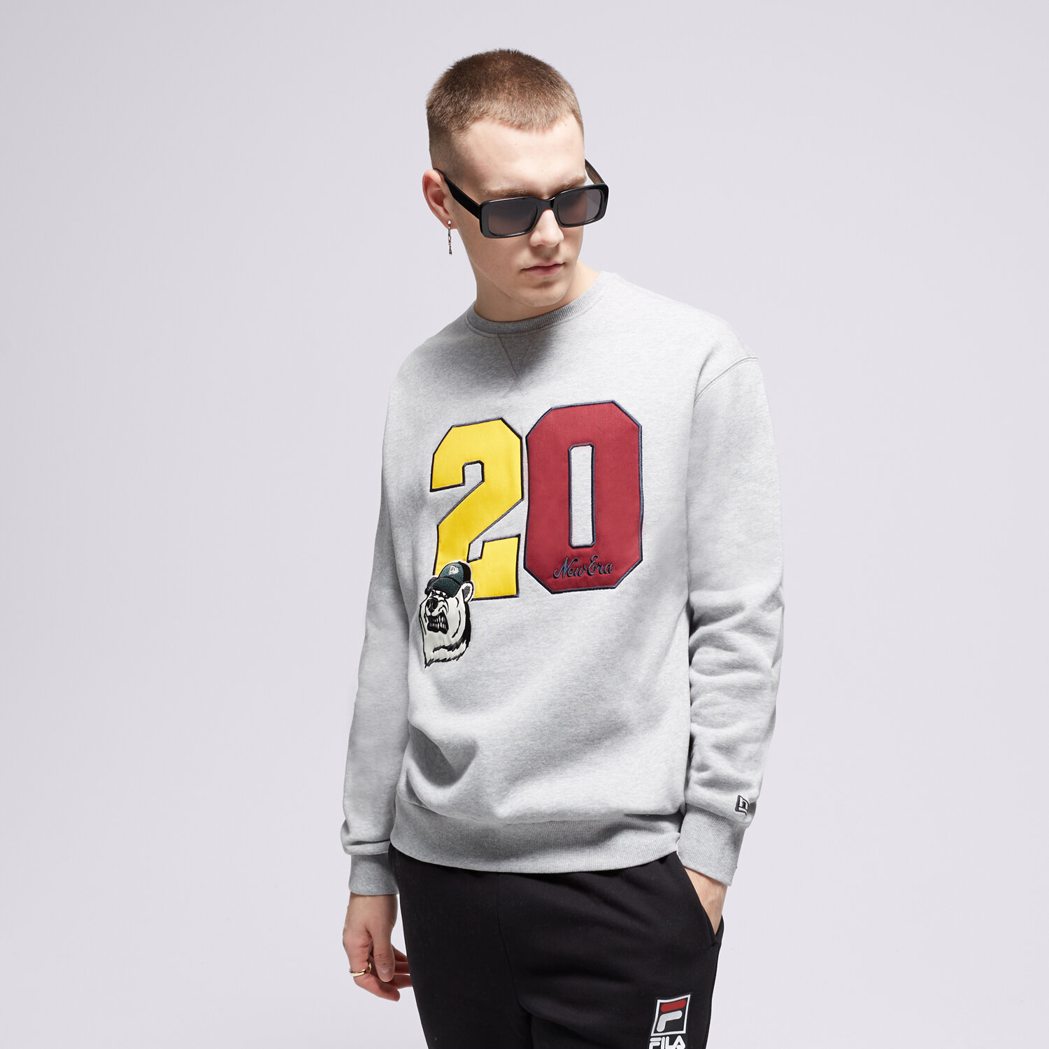 Bărbați bluză NEW ERA BLUZĂ NE CREW NECK NONE 60416403 Gri