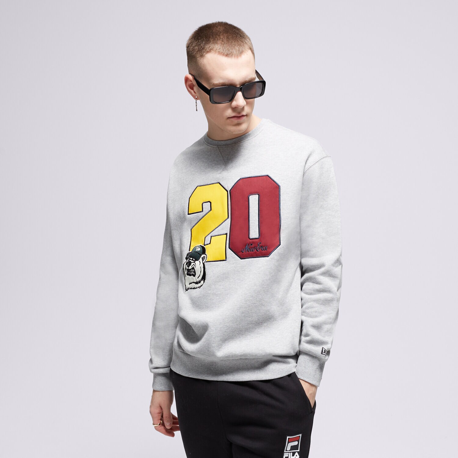Bărbați bluză NEW ERA BLUZĂ NE CREW NECK NONE 60416403 Gri