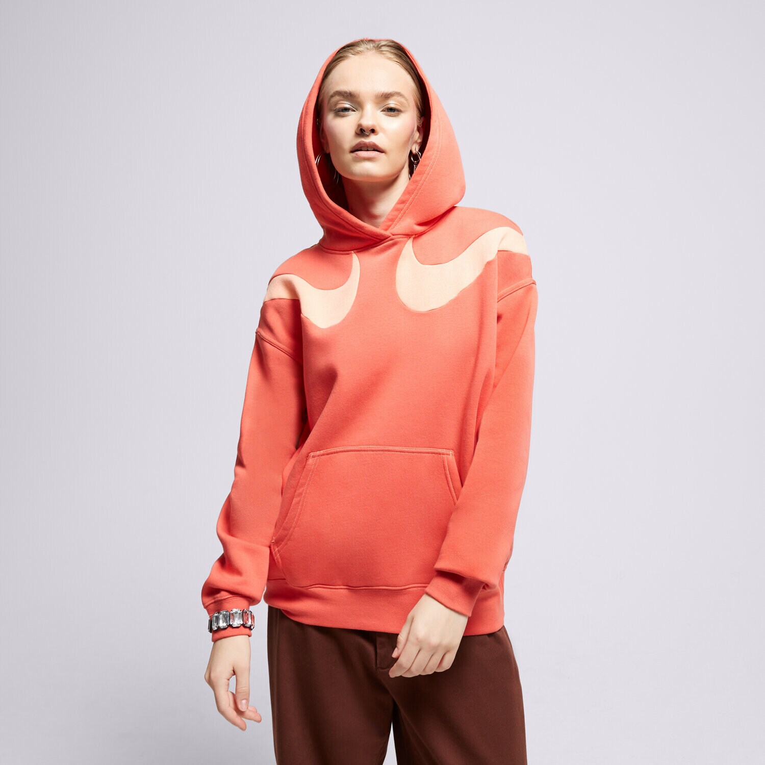 Femei bluză NIKE BLUZĂ CU GLUGĂ DD5580 DD5580-605 Roșu