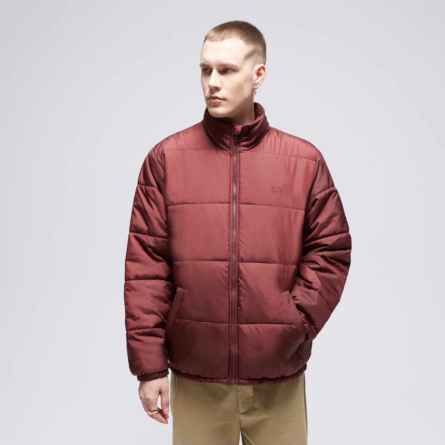 Bărbați eacă de iarnă LEVI'S JACHETĂ DE IARNĂ SUNSET SHORT PUFFER A5640-0003 Bordo