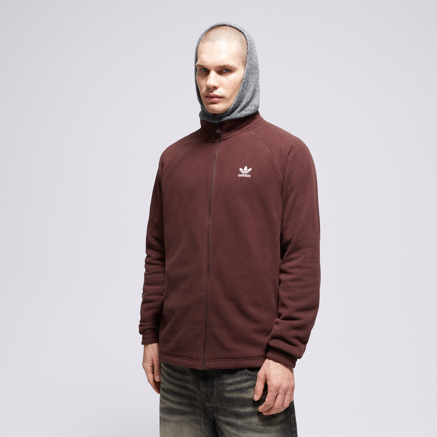 Bărbați bluză ADIDAS POLAR TREFOIL FZ TEDD IK8383 Maro