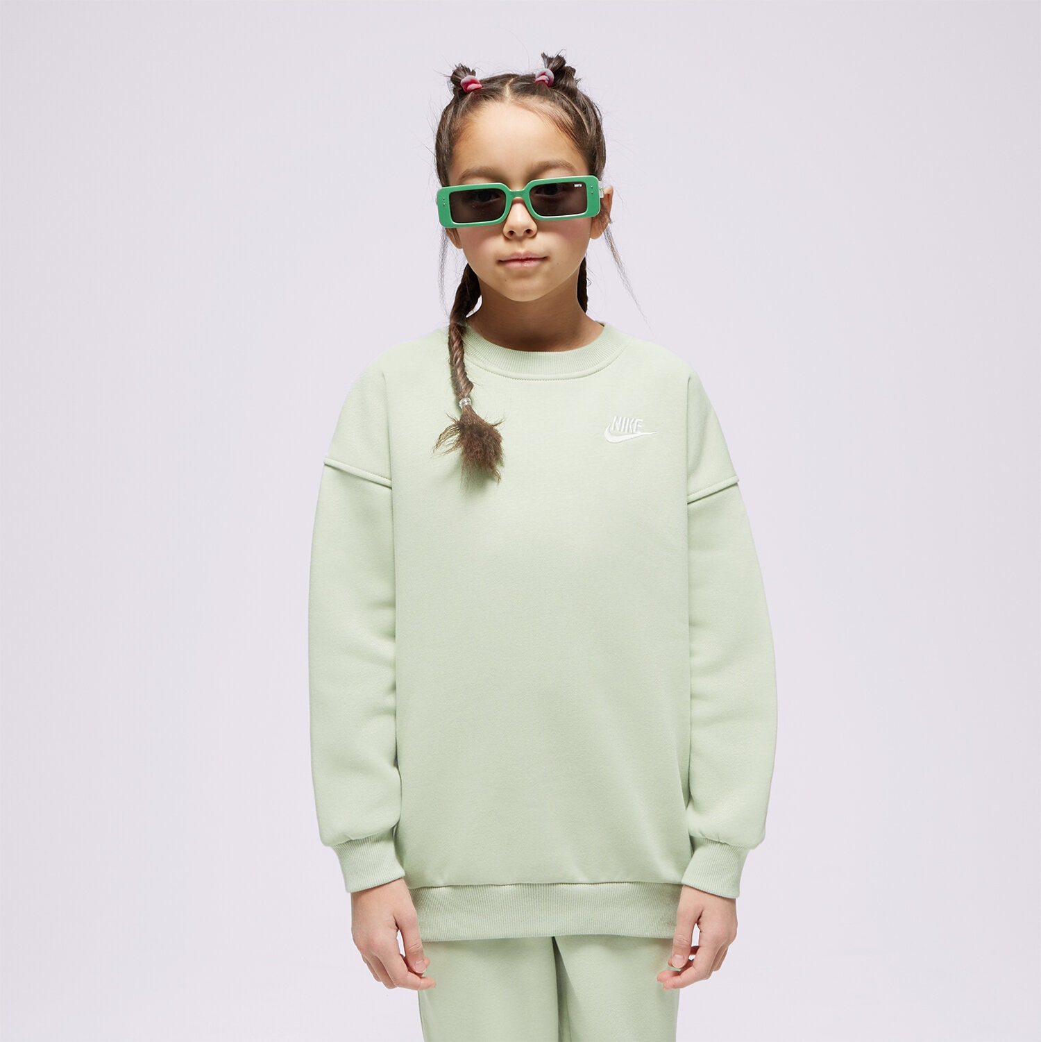 Copii bluză NIKE BLUZĂ G NSW CLUB FLC OVRSZD LBR GIRL FD2923-343 Verde