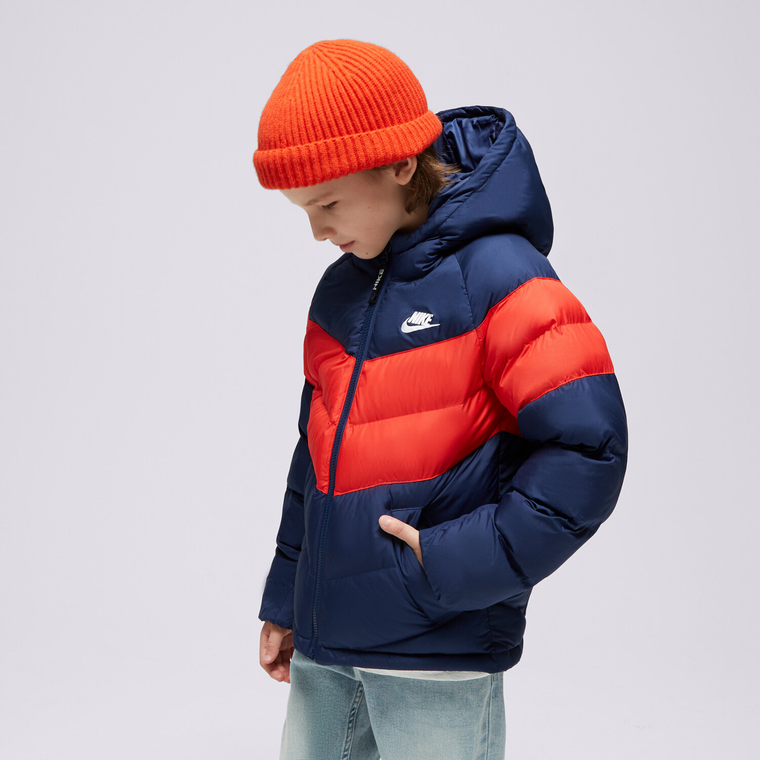 Jachetă de sezon pentru copii (primăvară/toamnă) NIKE JACHETĂ DE IARNĂ K NSW SYN FL HD BOY FN7730-410 Bleumarin
