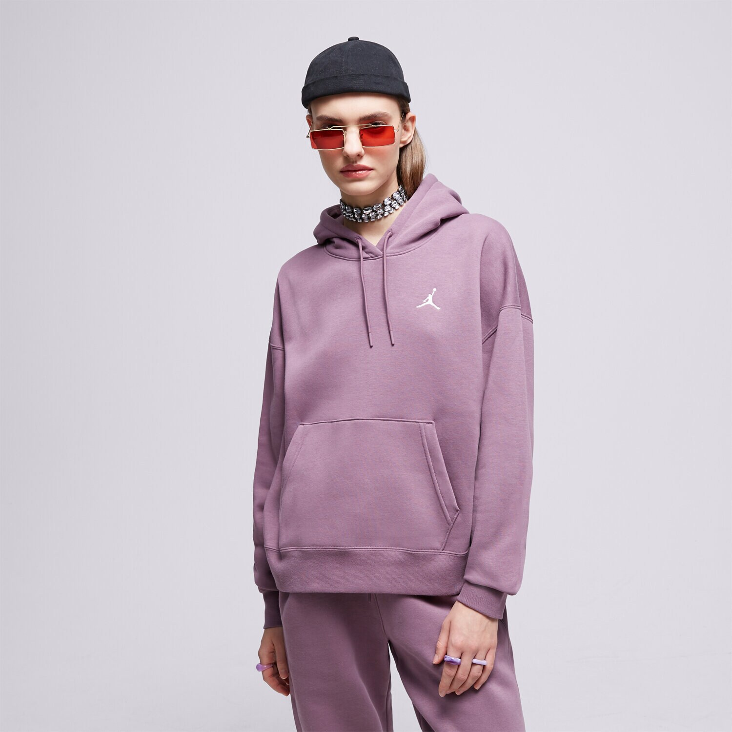 Femei bluză JORDAN BLUZĂ CU GLUGĂ W J BRKLN FLC PO 2 FN4488-508 Violet