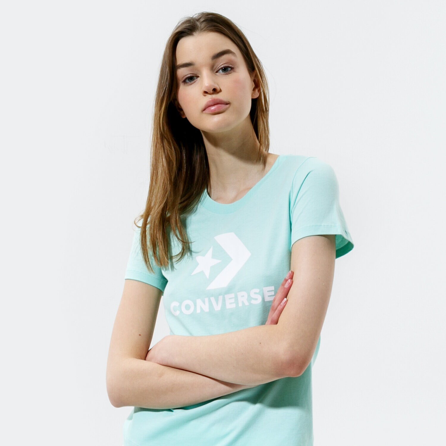 Femei tricou CONVERSE TRICOU STAR CHEVRON TEE 10018569-A11 verde mentă