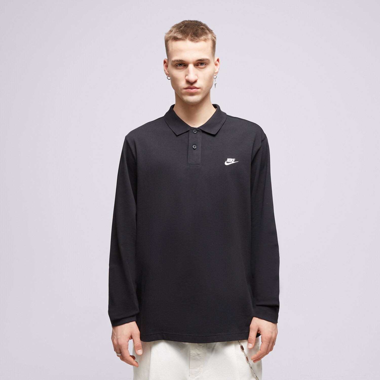 Bărbați tricou NIKE POLO M NK CLUB KNIT LS POLO FQ3417-010 Negru