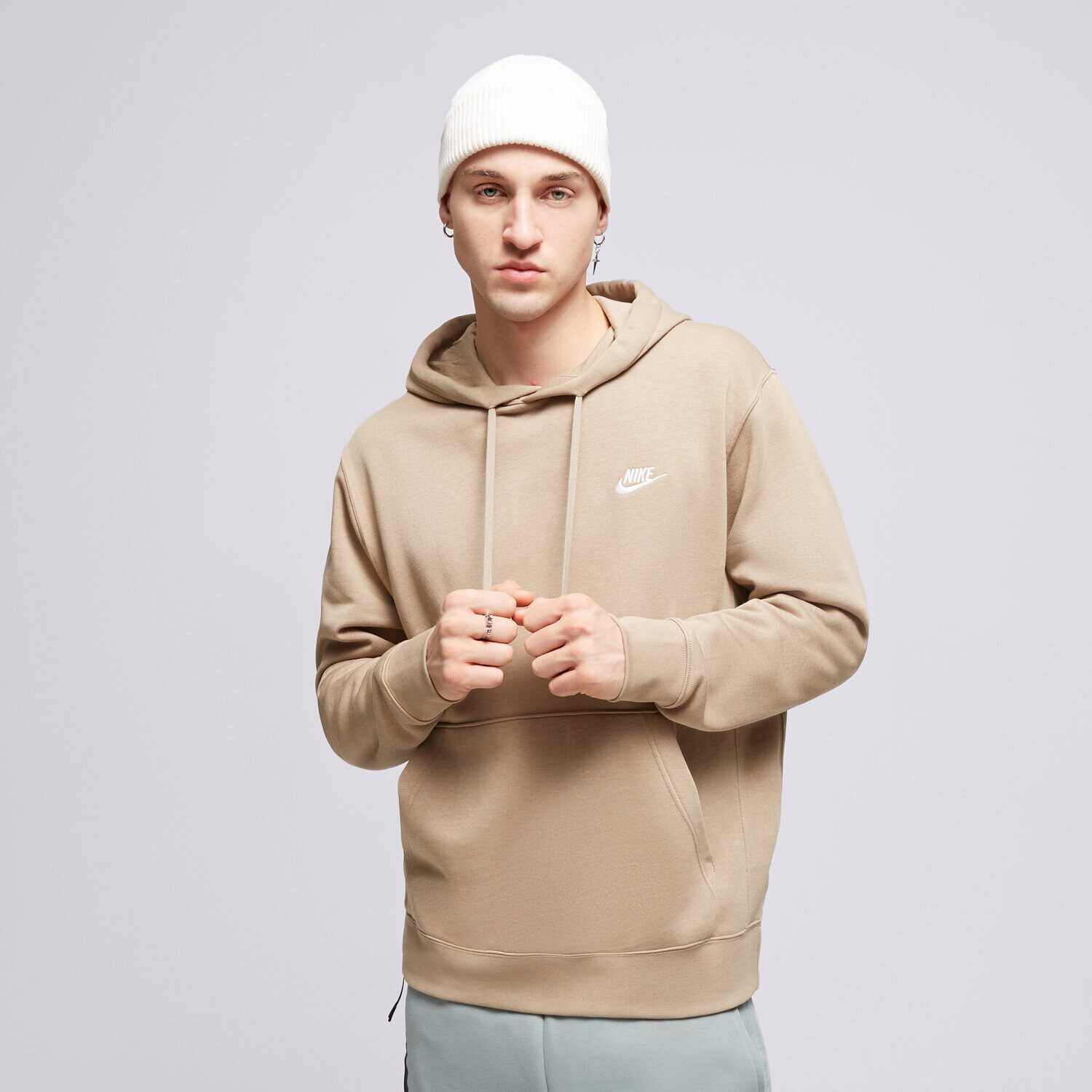 Bărbați bluză NIKE BLUZĂ CU GLUGĂ NIKE SPORTSWEAR CLUB FLEECE BV2654-247 Bej