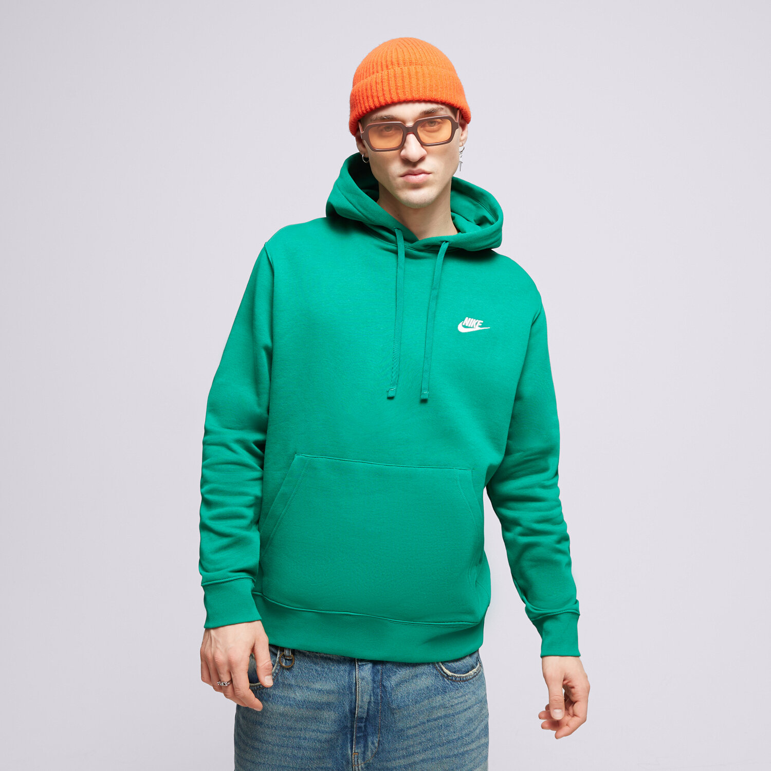 Bărbați bluză NIKE BLUZĂ CU GLUGĂ PULLOVER BV2654-365 Verde