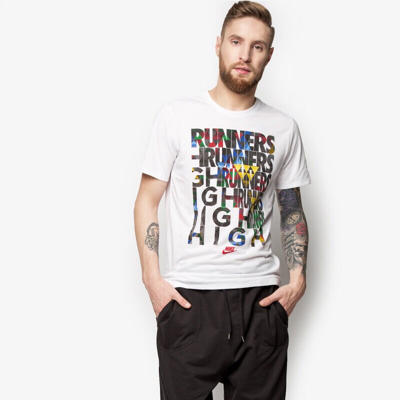 Bărbați tricou NIKE TRICOU TEE-RU RUNNERS HIGH 739505100 Alb
