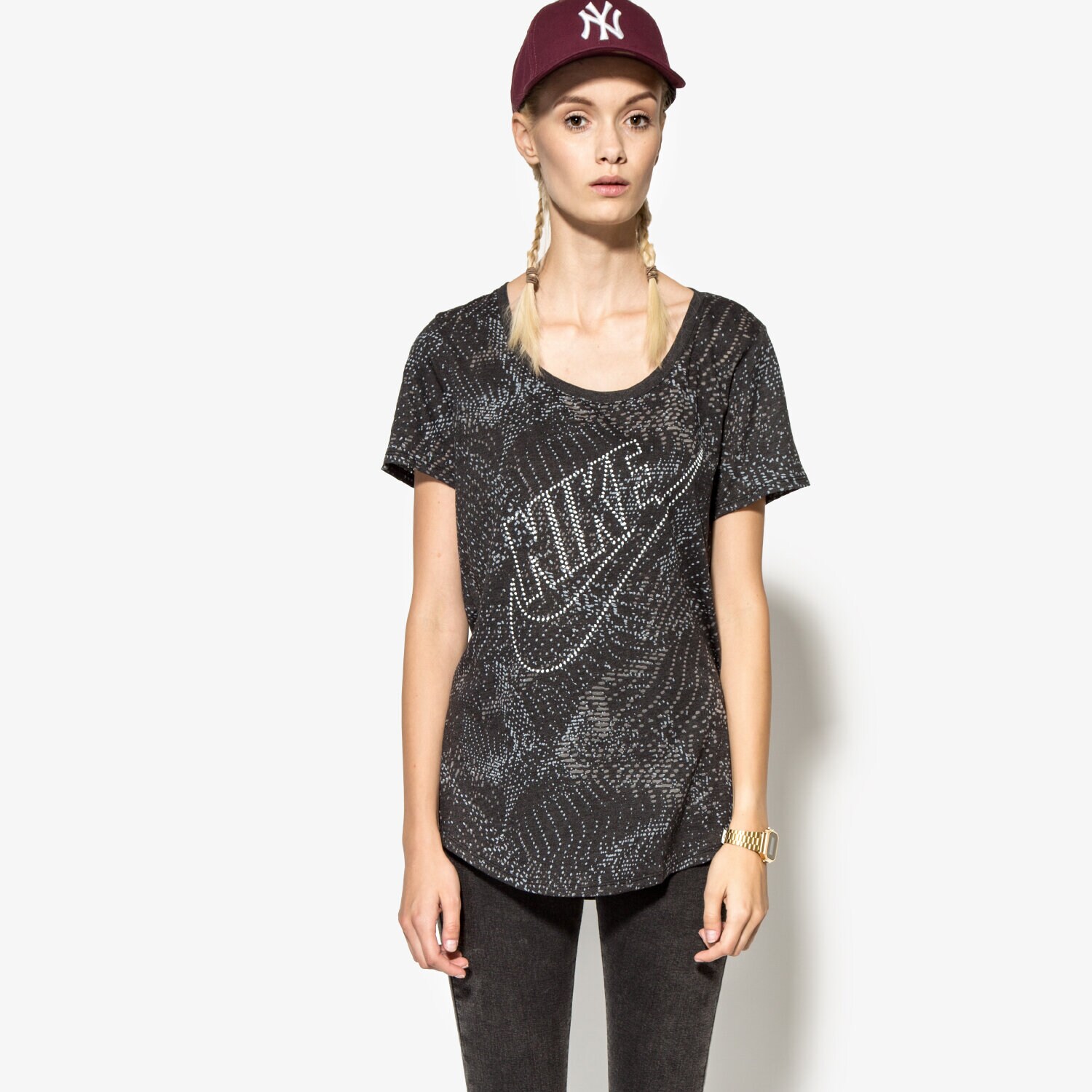 Femei tricou NIKE TRICOU TEE-BF BURNOUT GLITCH 803993010 Negru