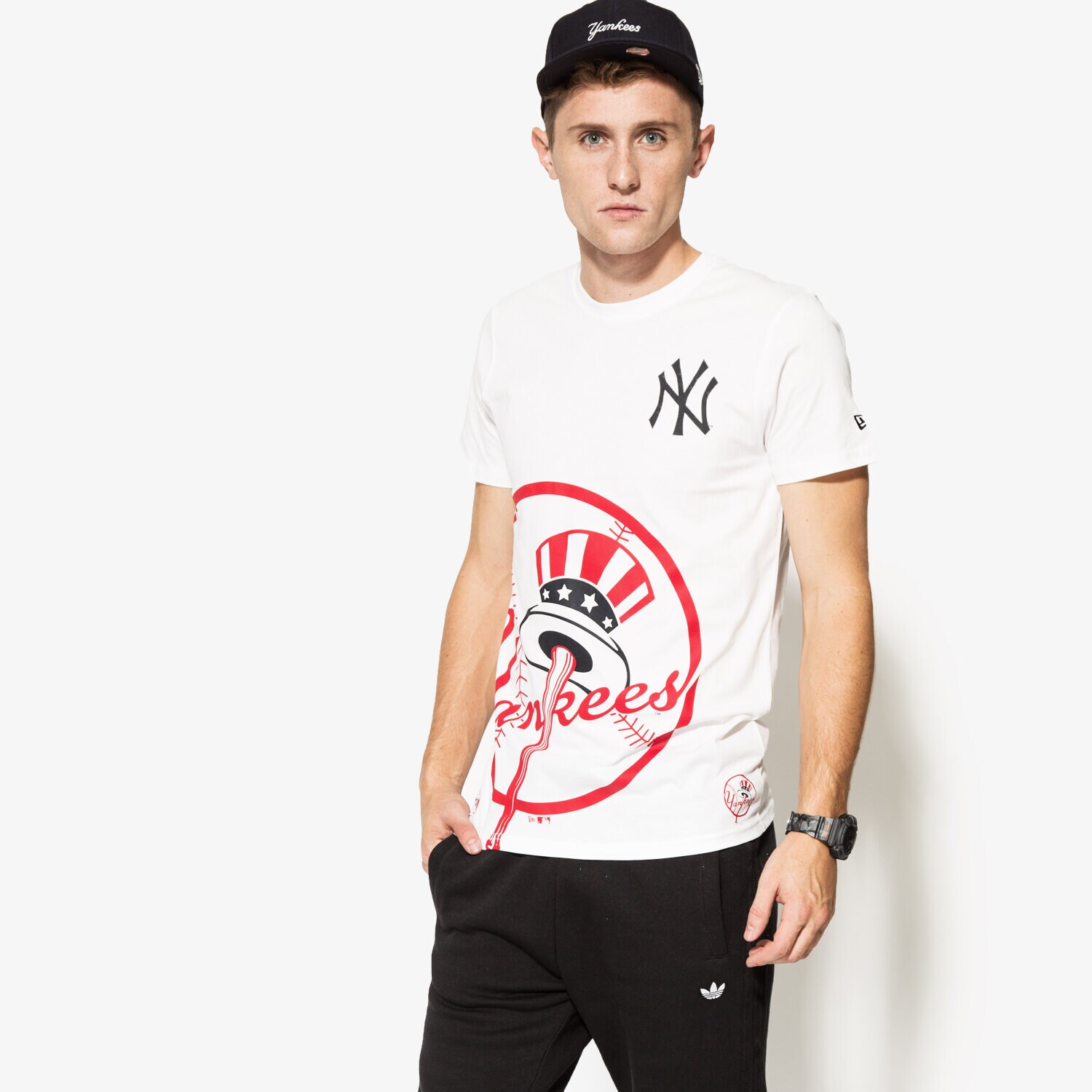 Bărbați tricou NEW ERA CĂMAȘĂ BIG LOGO MLB TEE NY YANKEES 11351555 Alb