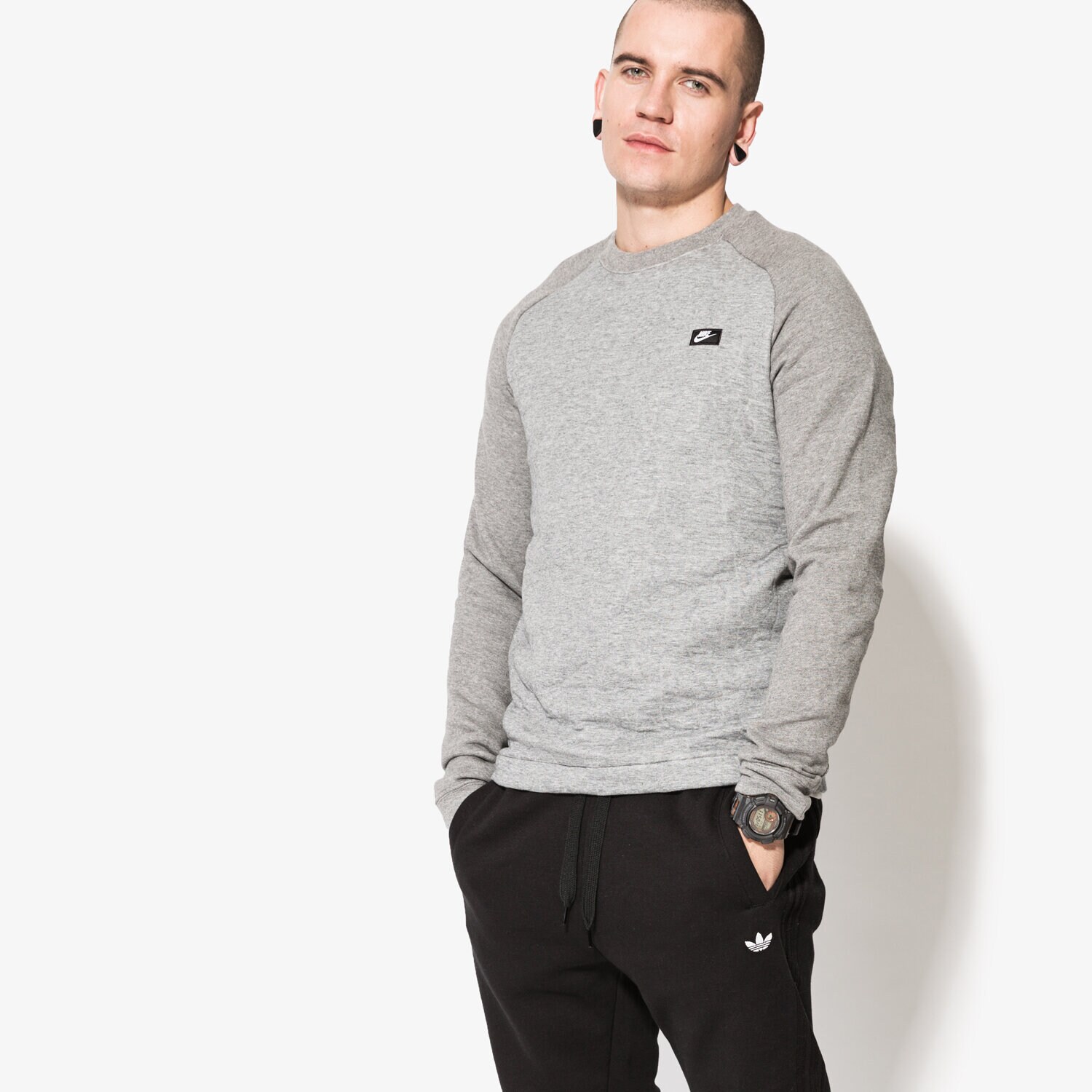 Bărbați bluză NIKE BLUZĂ MODERN CRW BB 806679091 Gri
