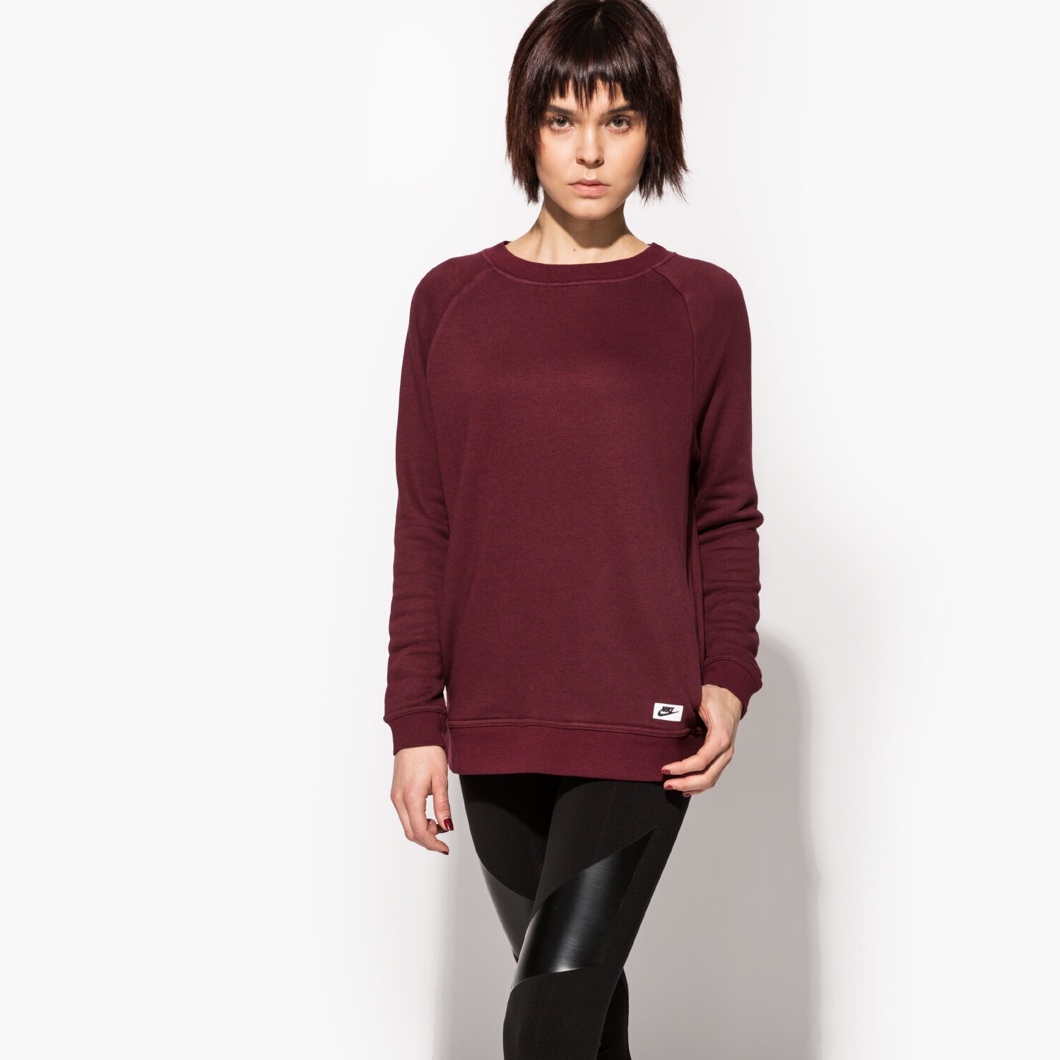 Femei bluză NIKE BLUZĂ MODERN CRW 803595681 Bordo