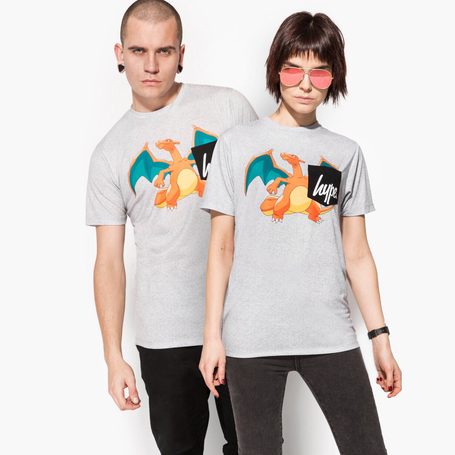 Femei tricou HYPE TRICOU SS CHARIZARD POCKET HPOK074 Gri
