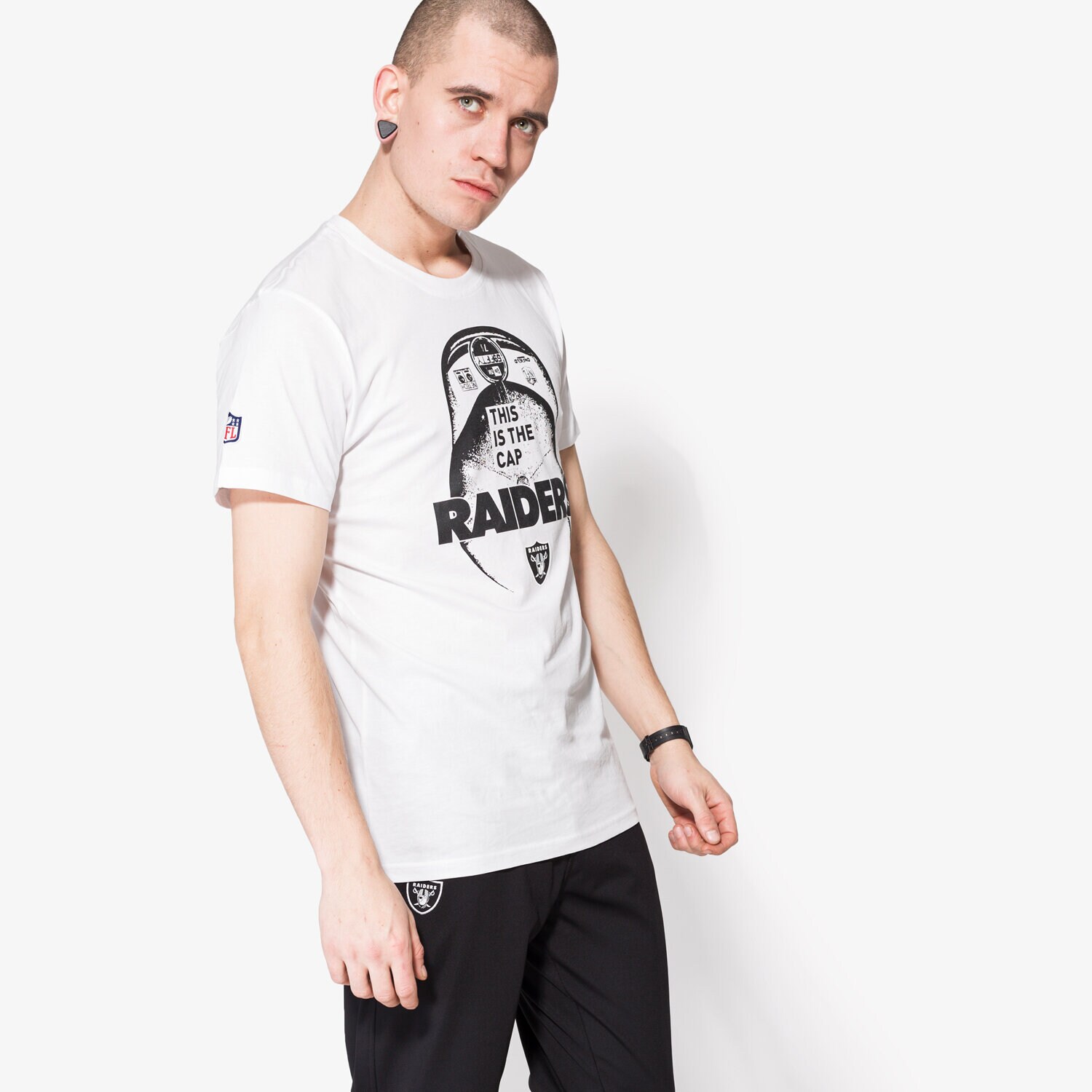 Bărbați tricou NEW ERA CĂMAȘĂ NFL CAP TEE OAK RAIDERS WHT 11372506 Alb