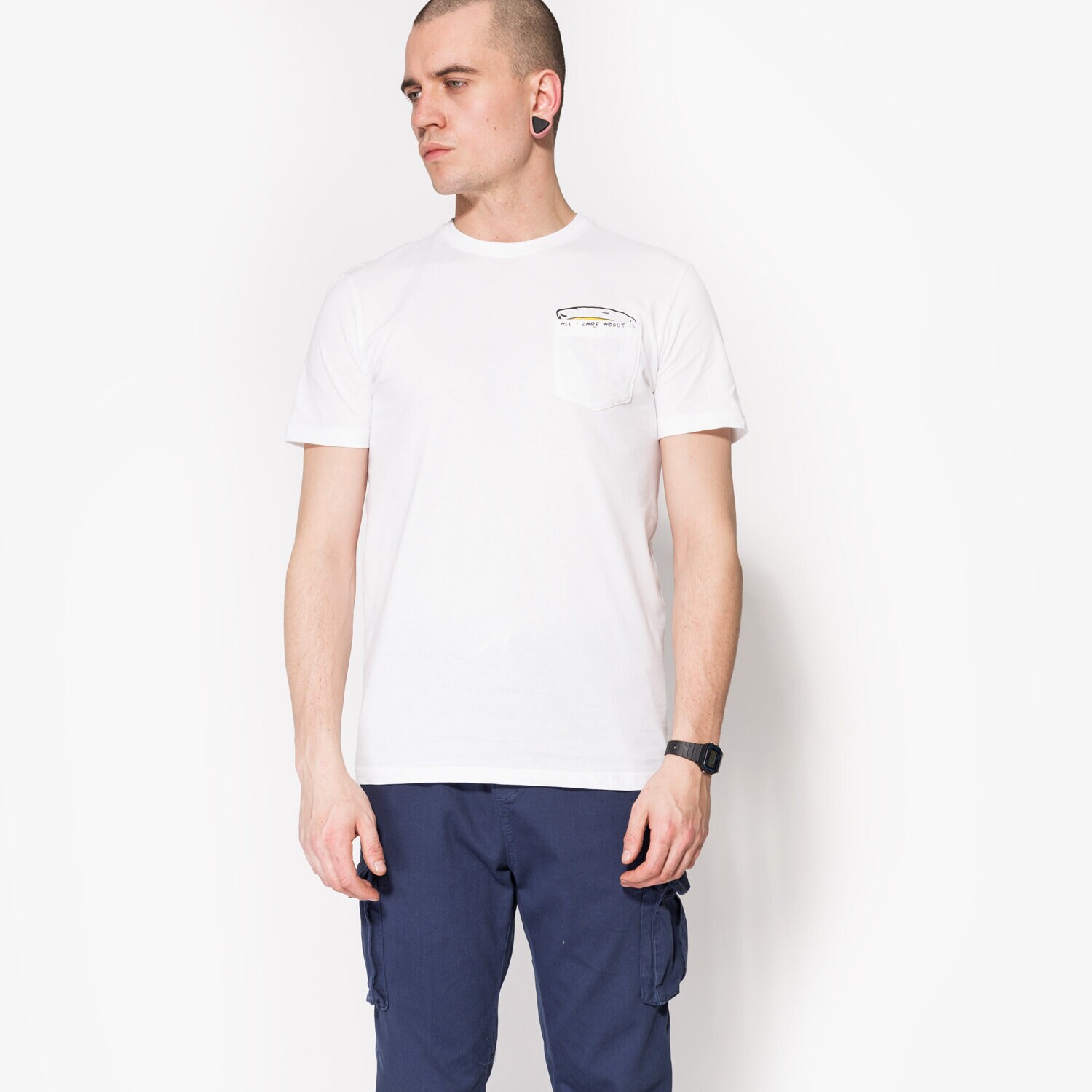 Bărbați tricou CONFRONT TRICOU SS PIZZA CF17TSM61001 Alb