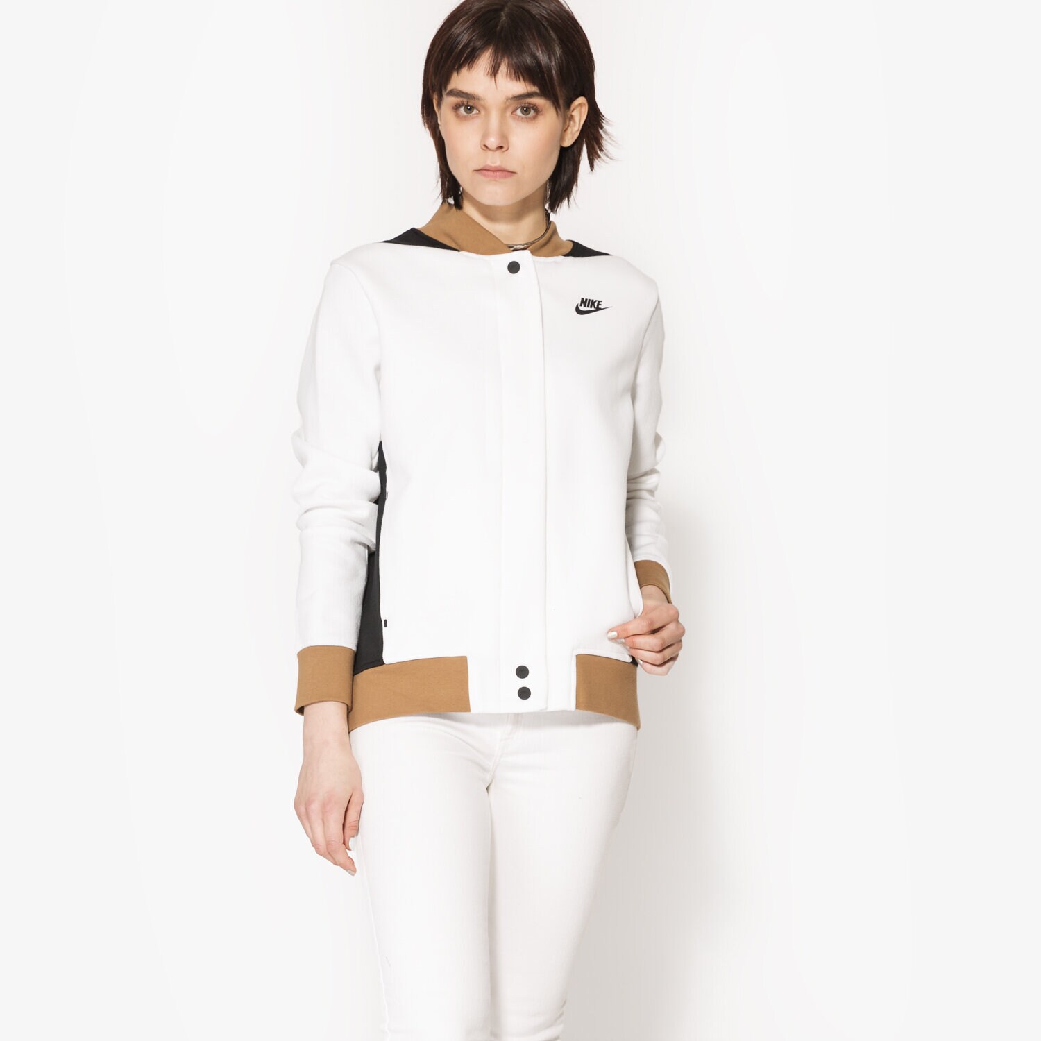 Femei jachetă NIKE JACHETĂ SOFTSHEL NSW TCH FLC DSTRYR JKT 835544100 Alb