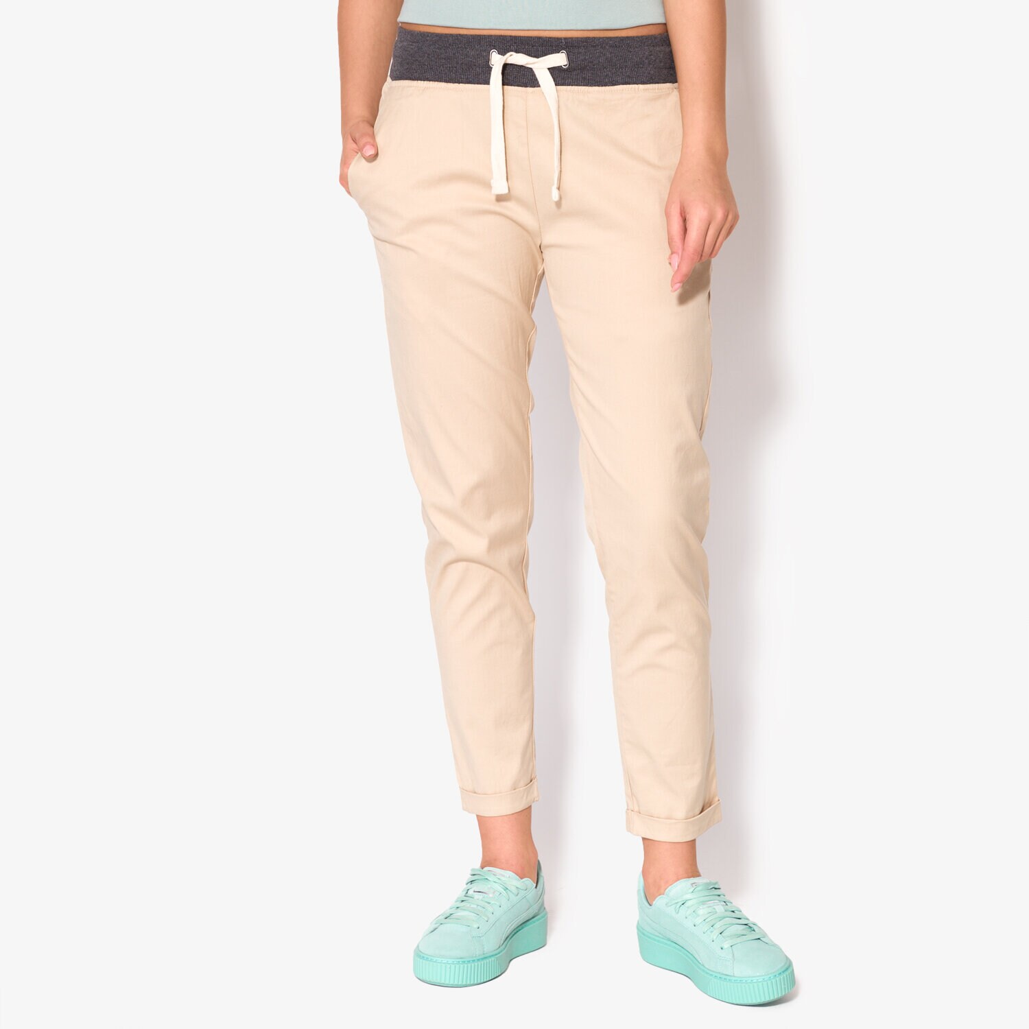 Femei pantaloni CONFRONT PANTALONI  MAUN CF17SPD28001 Bej