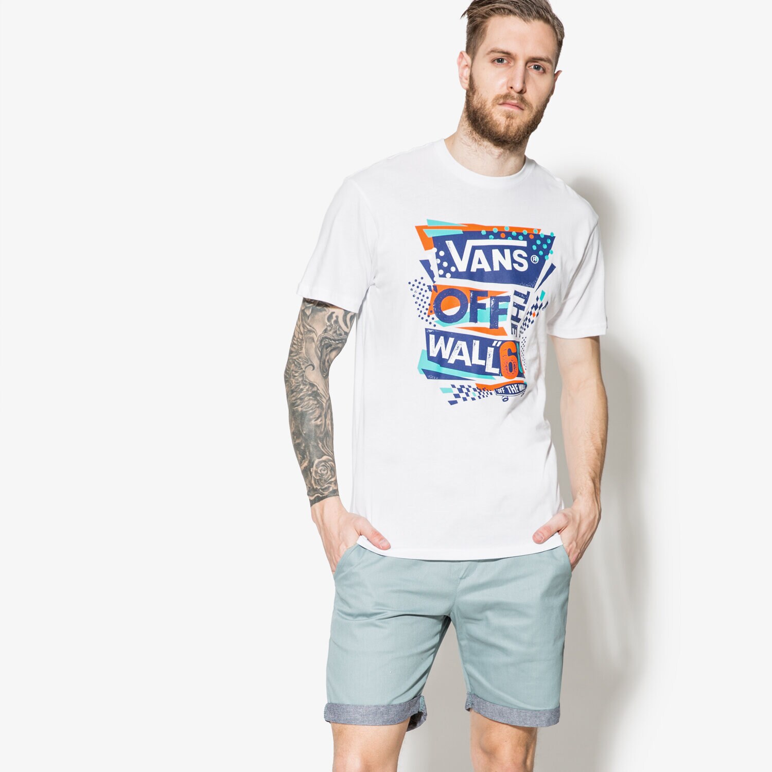 Bărbați tricou VANS TRICOU SS STENCILED II V00WBZM7A Alb