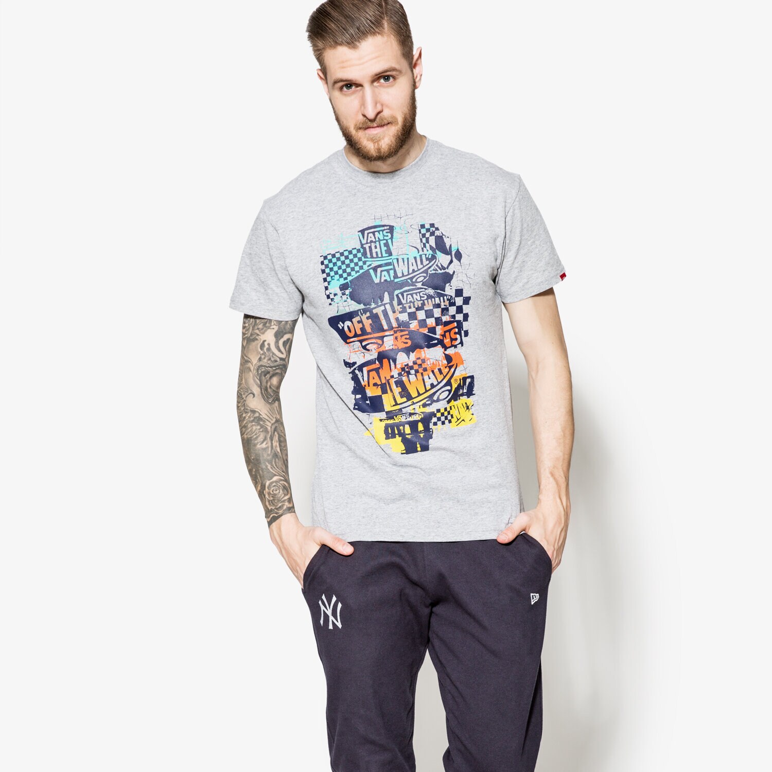 Bărbați tricou VANS TRICOU SS OTW CHECKER BLASTER V00O7QKTD Gri