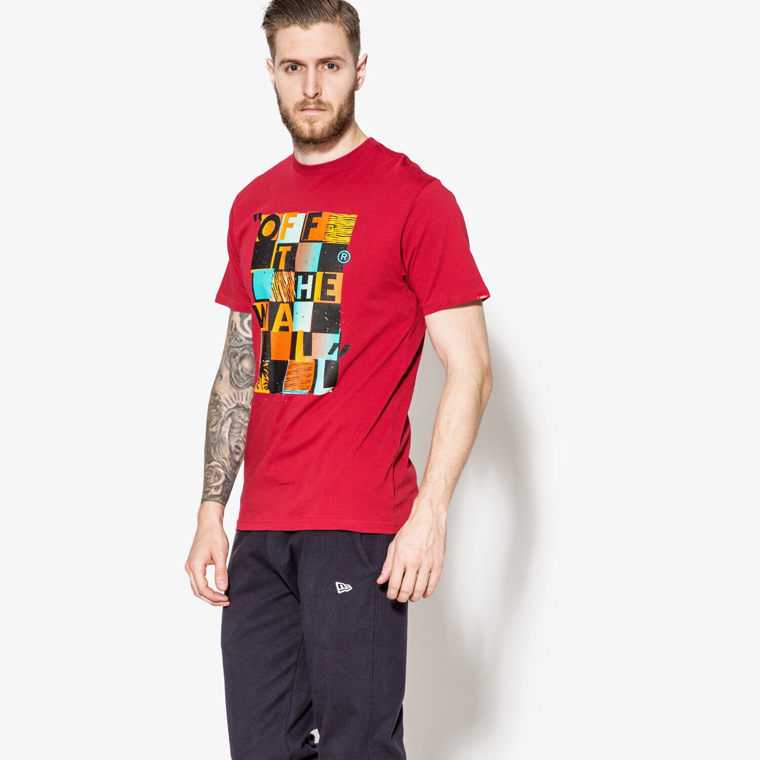 Bărbați tricou VANS TRICOU SS OTW CHECKER BLASTER II V00V4NCEJ Bordo