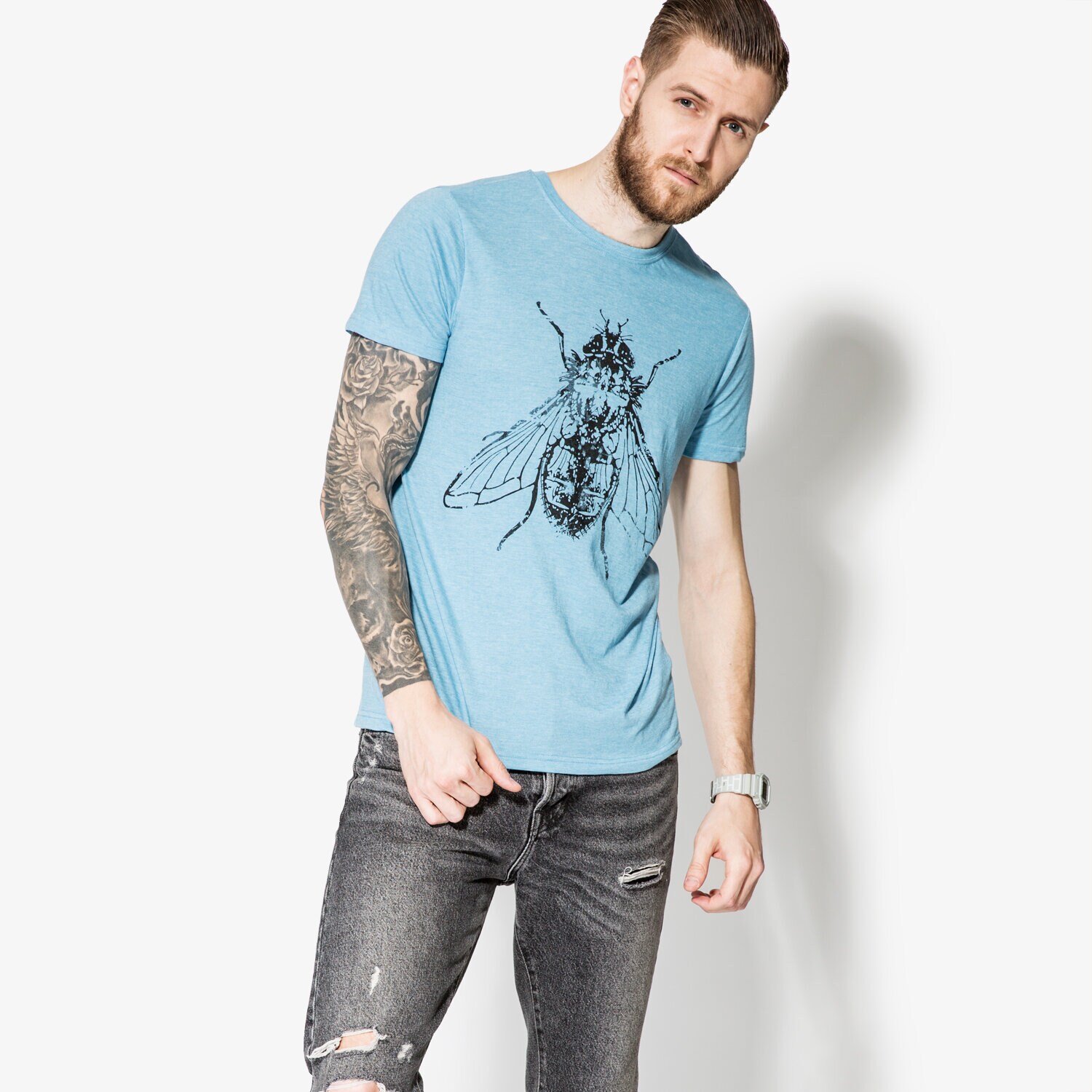 Bărbați tricou CONFRONT TRICOU SS INSECTO CF17TSM88001 Albastru