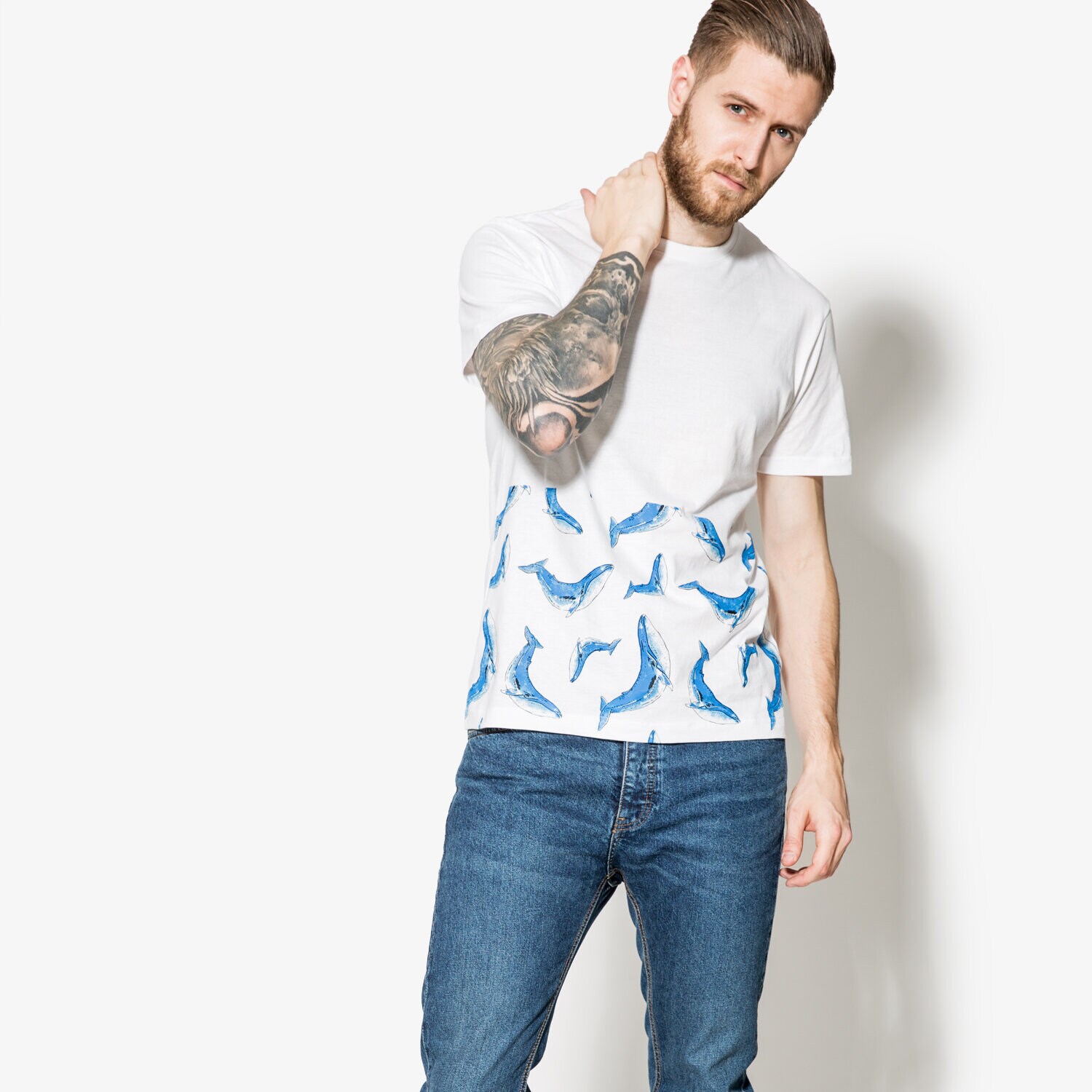 Bărbați tricou CONFRONT TRICOU SS BALENA CF17TSM41001 Alb