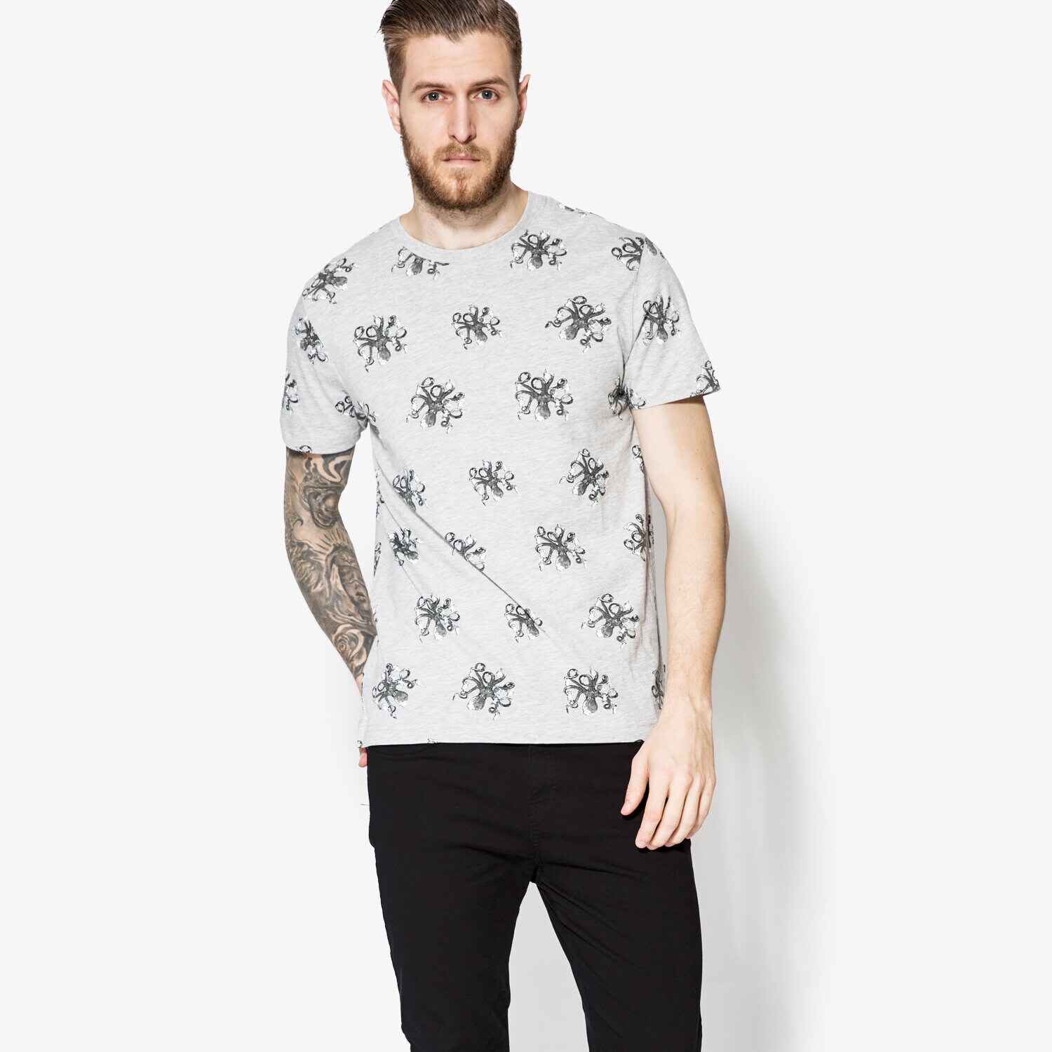 Bărbați tricou CONFRONT TRICOU SS PULPO CF17TSM70001 Gri