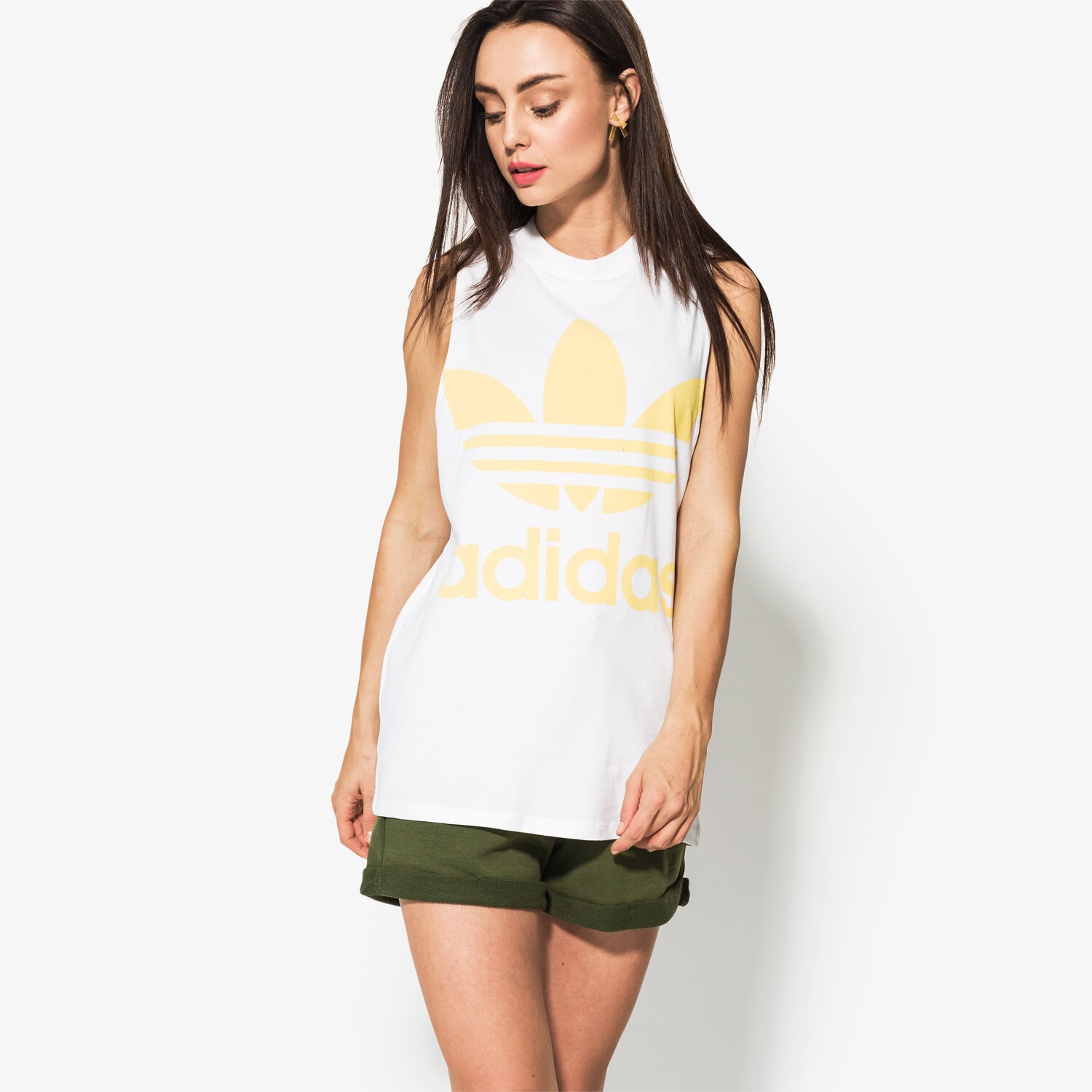 Femei tricou ADIDAS MAIOU TREFOIL MAIOU CE5582 Alb