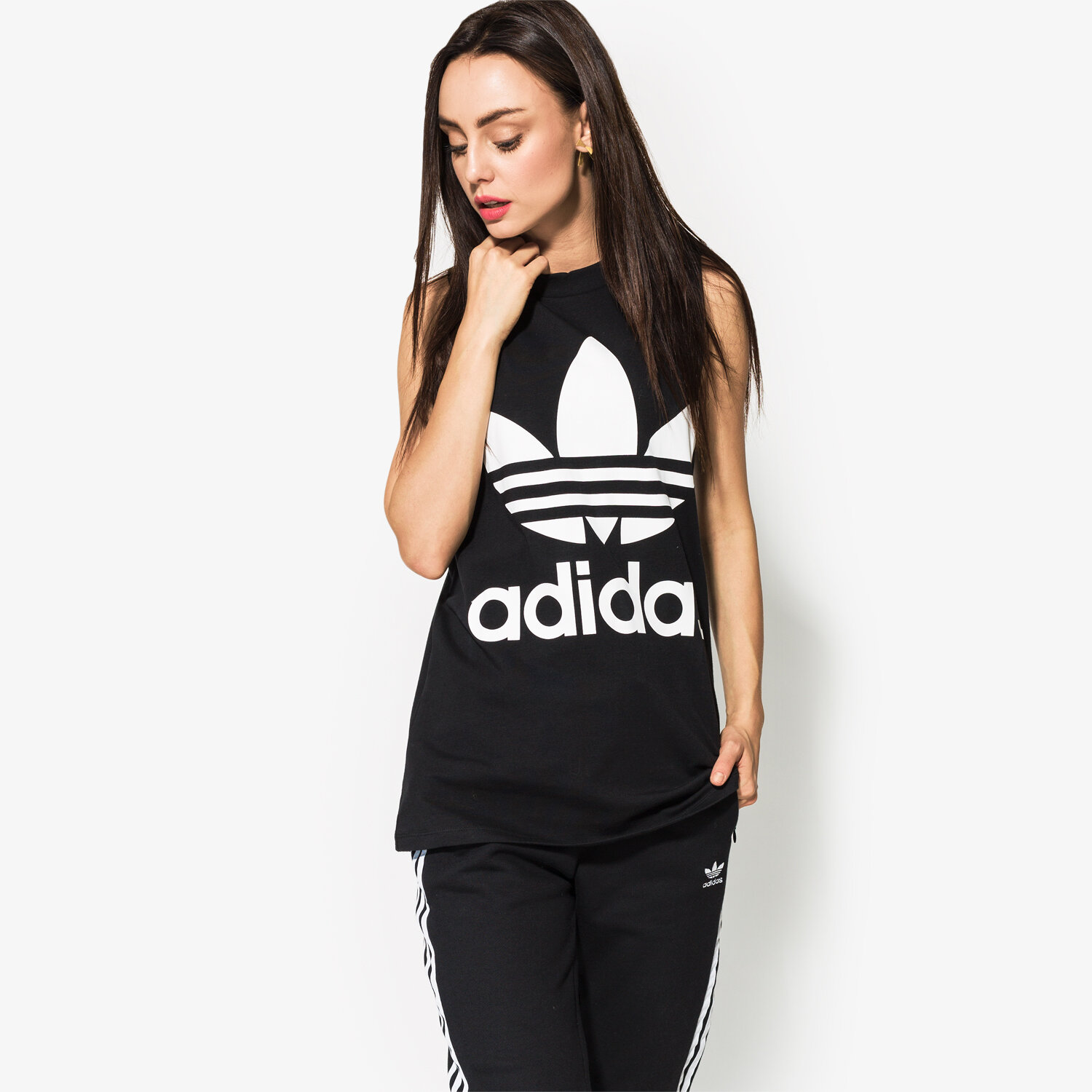 Femei tricou ADIDAS MAIOU TREFOIL MAIOU CE5578 Negru