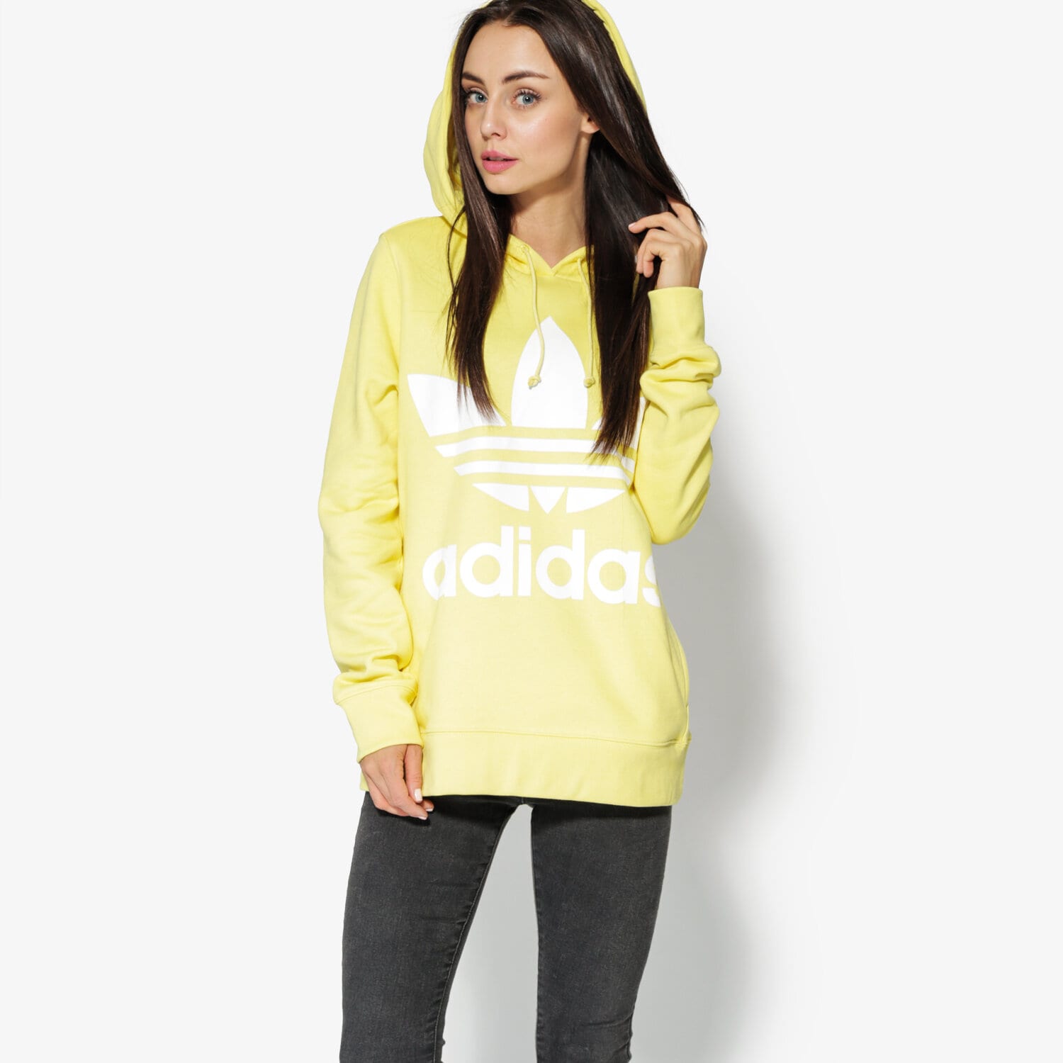 Femei bluză ADIDAS BLUZĂ TREFOIL HOODIE CE2413 Galben