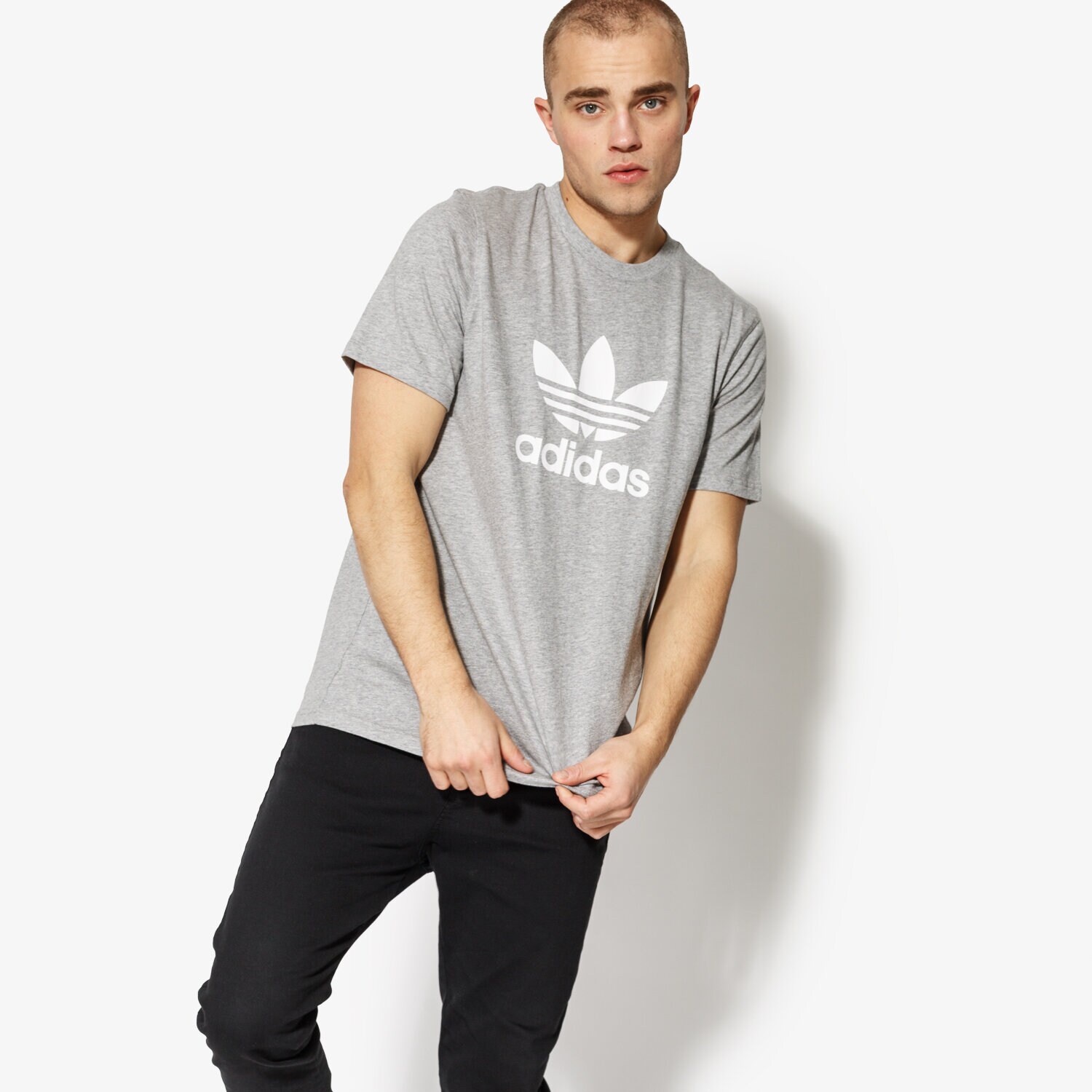 Bărbați tricou ADIDAS TRICOU SS TREFOIL TRICOU CY4574 Gri