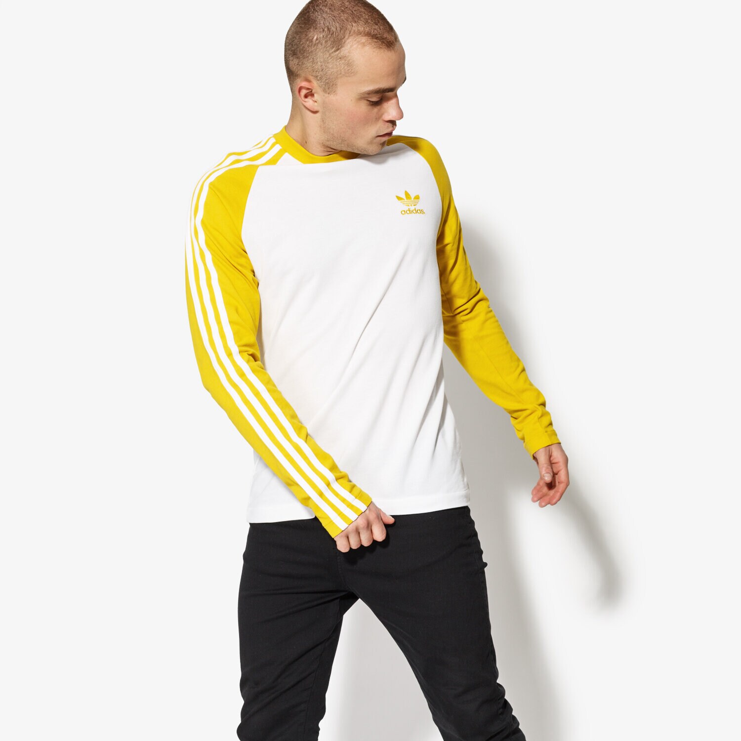 Bărbați tricou ADIDAS TRICOU LS 3-STRIPES LS T CW1230 Galben