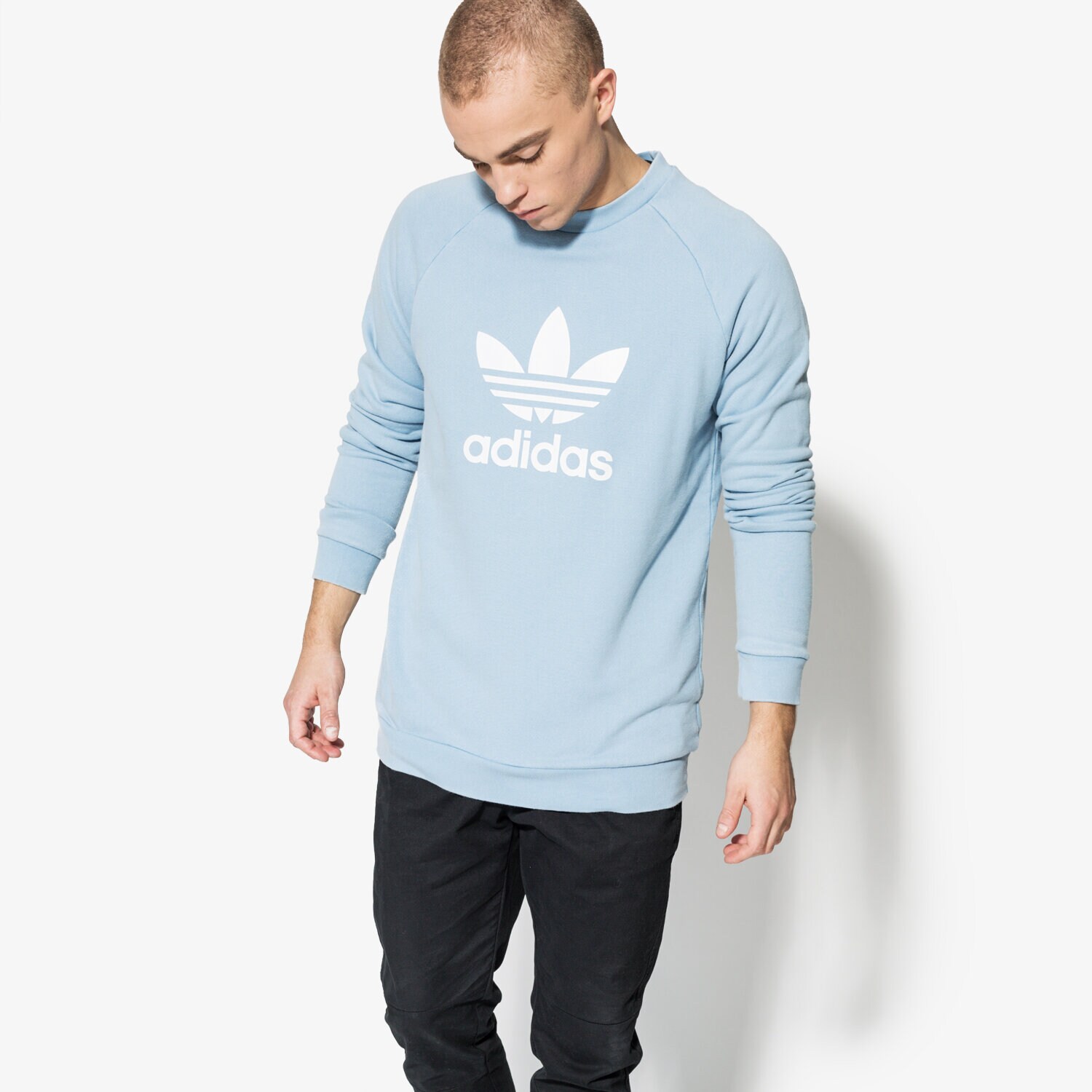 Bărbați bluză ADIDAS BLUZĂ TREFOIL CREW CV8643 Albastru