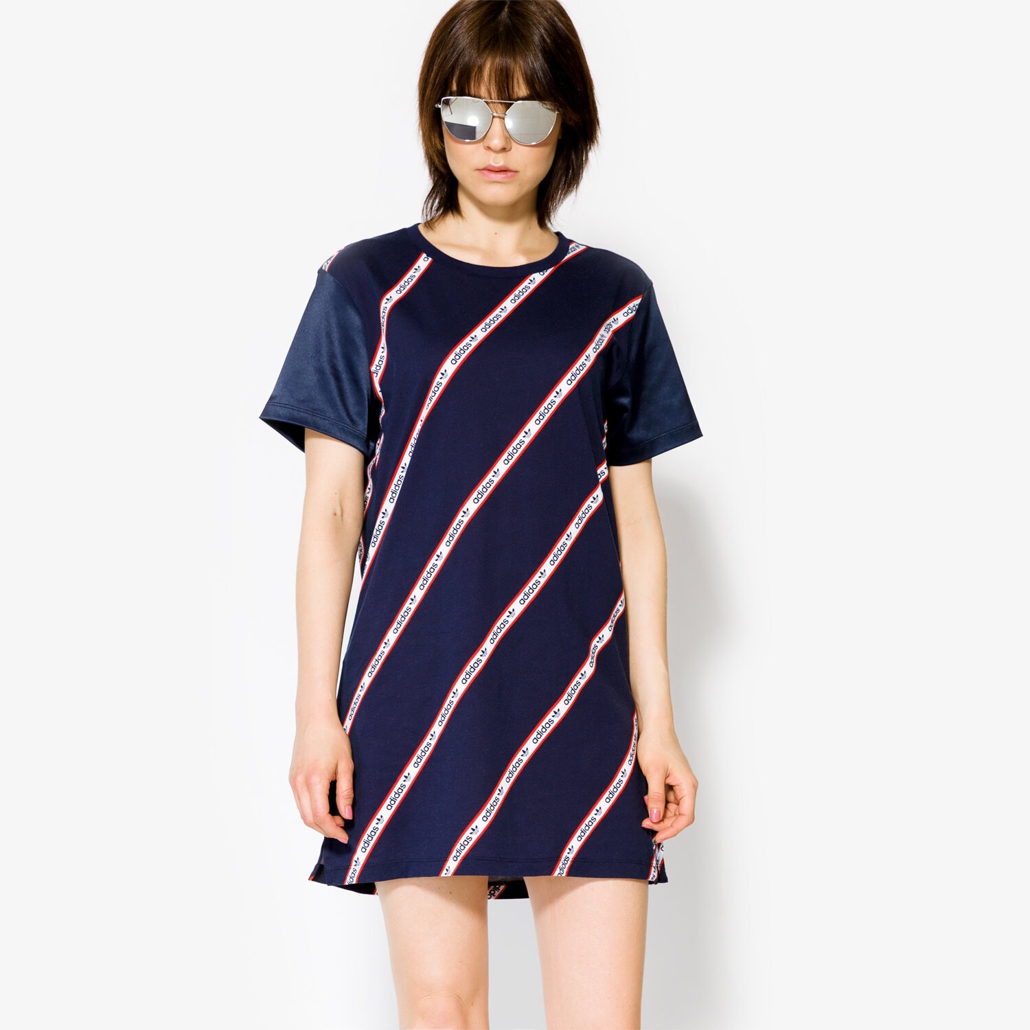 Femei rochii și fuste ADIDAS ROCHIE TEE TRENINGS BJ8369 Bleumarin