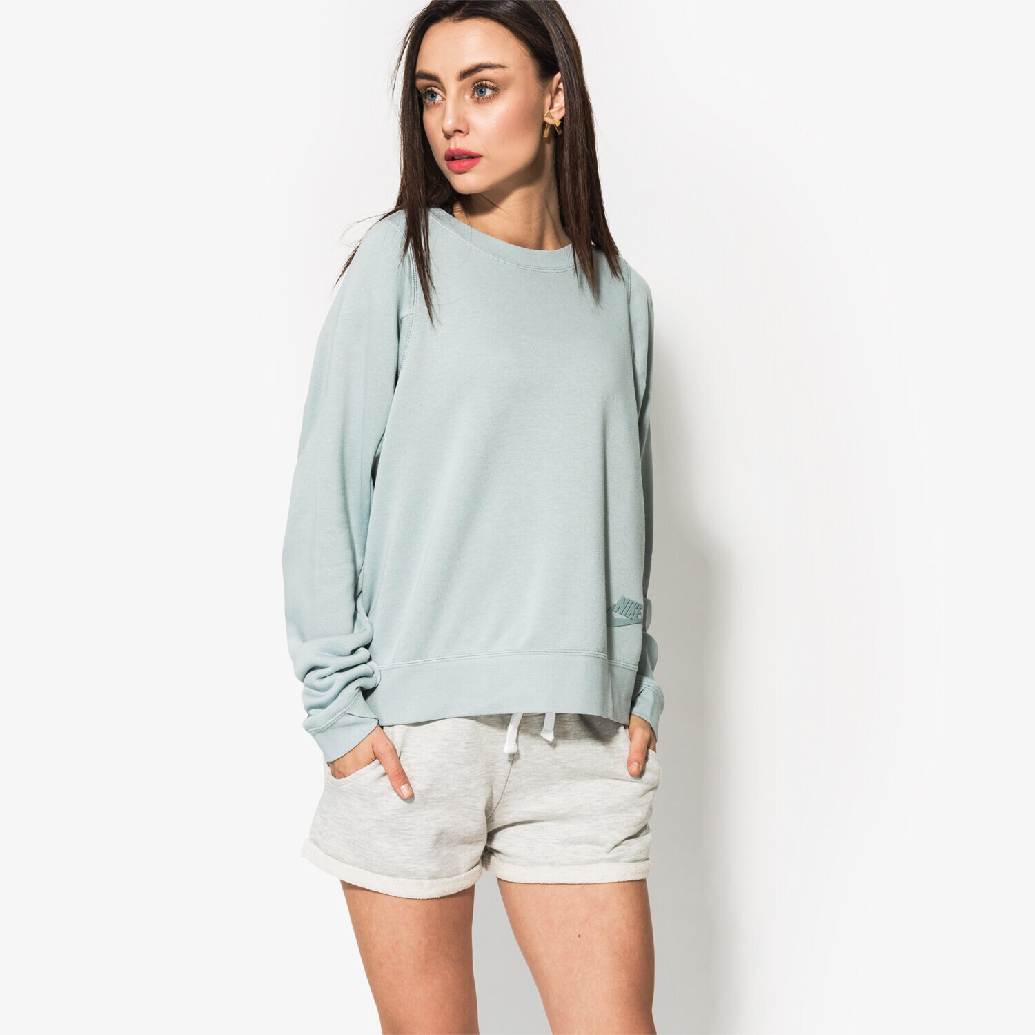 Femei bluză NIKE BLUZĂ W NSW MODERN CREW SSNL 883807-019 Verde